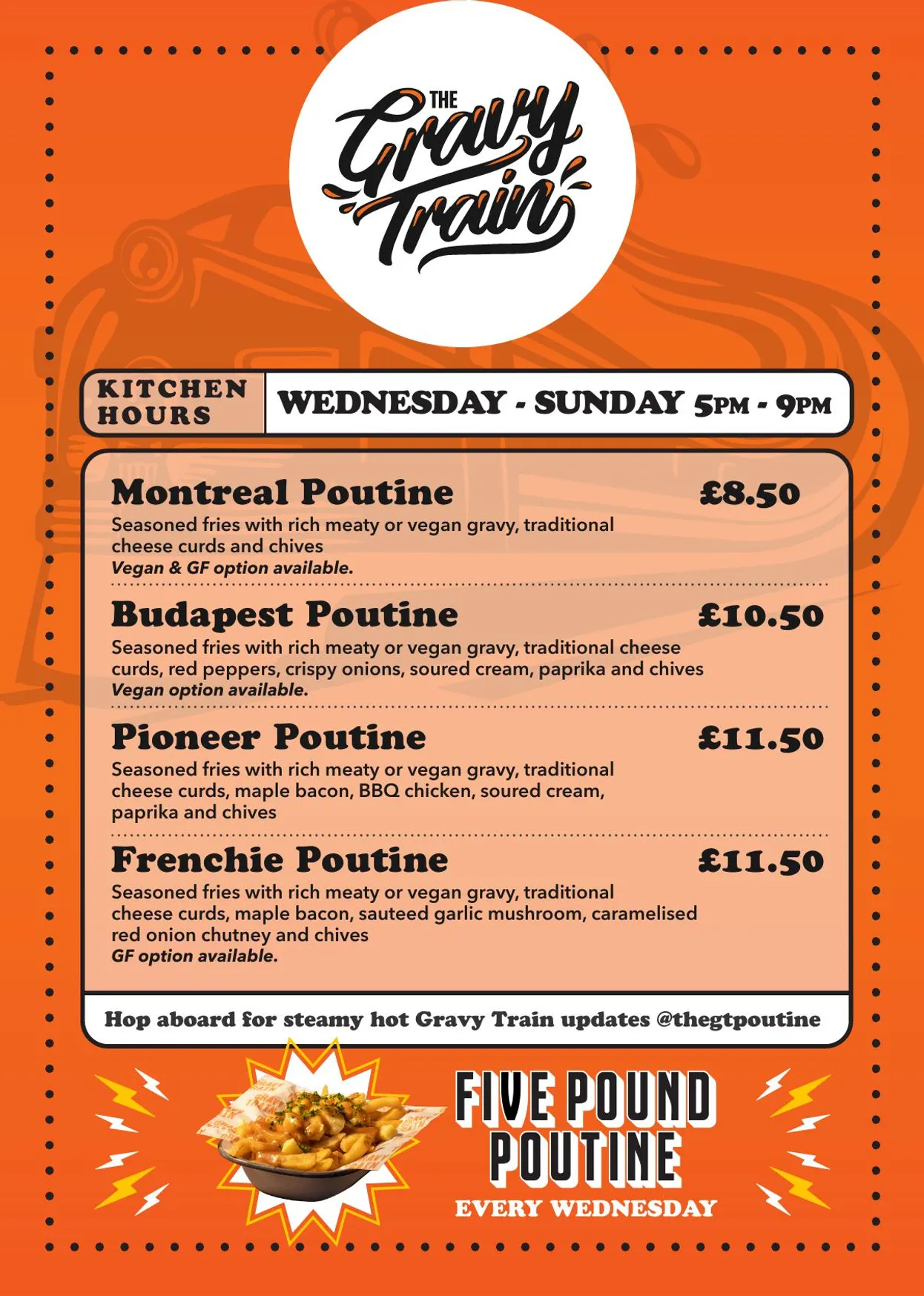 The Boston Arms menu, page 2