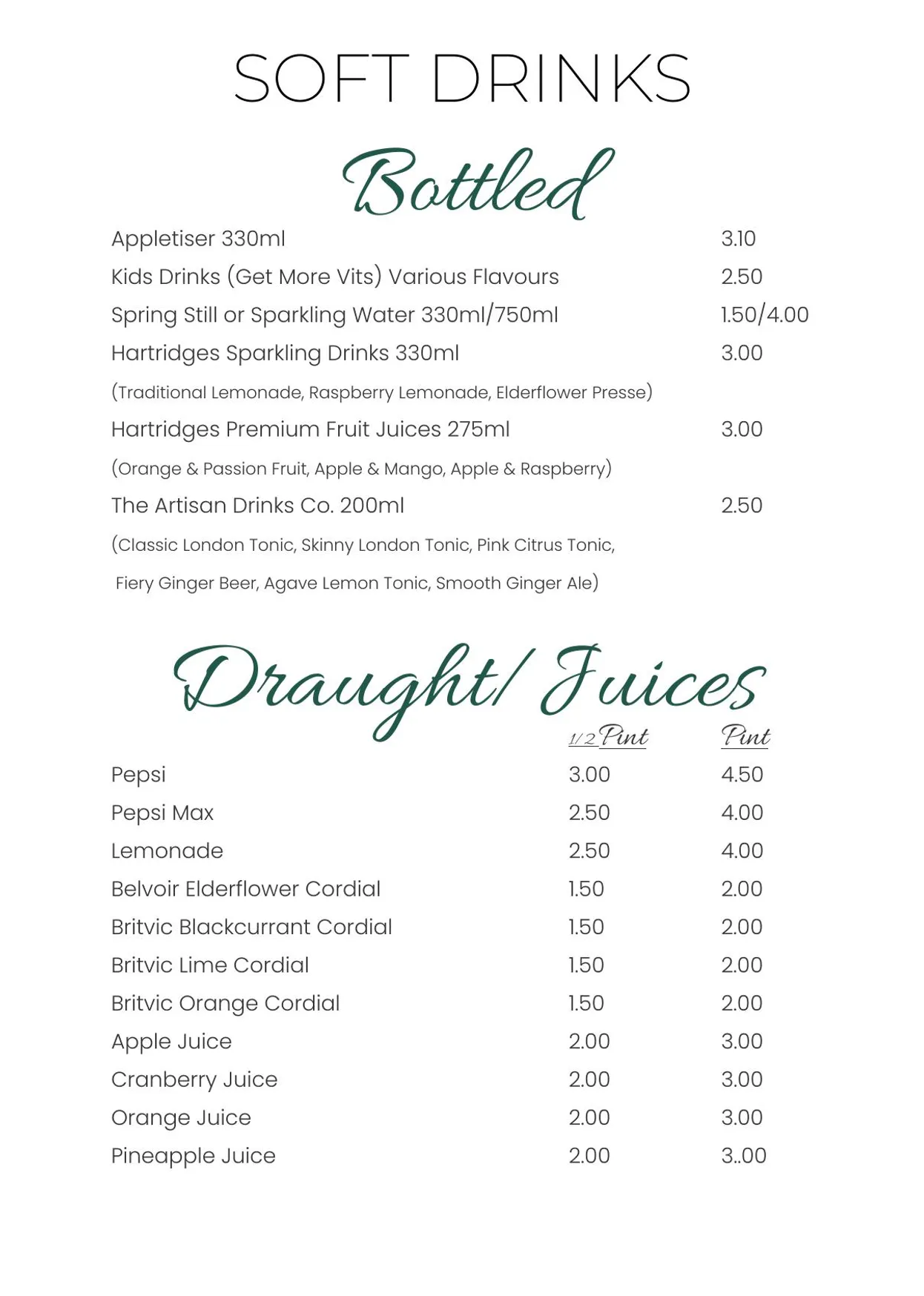 Limas menu, page 12