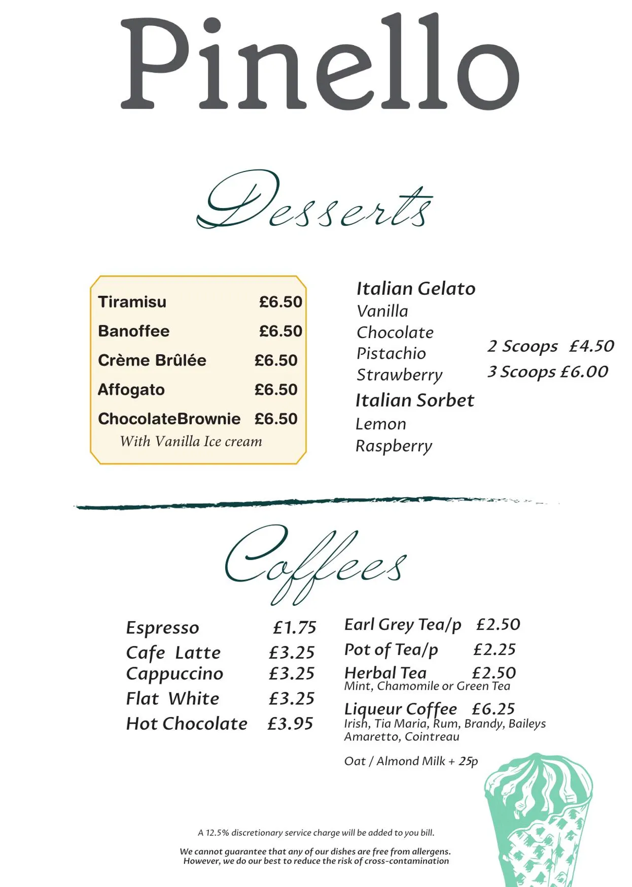 Pinello menu, page 3