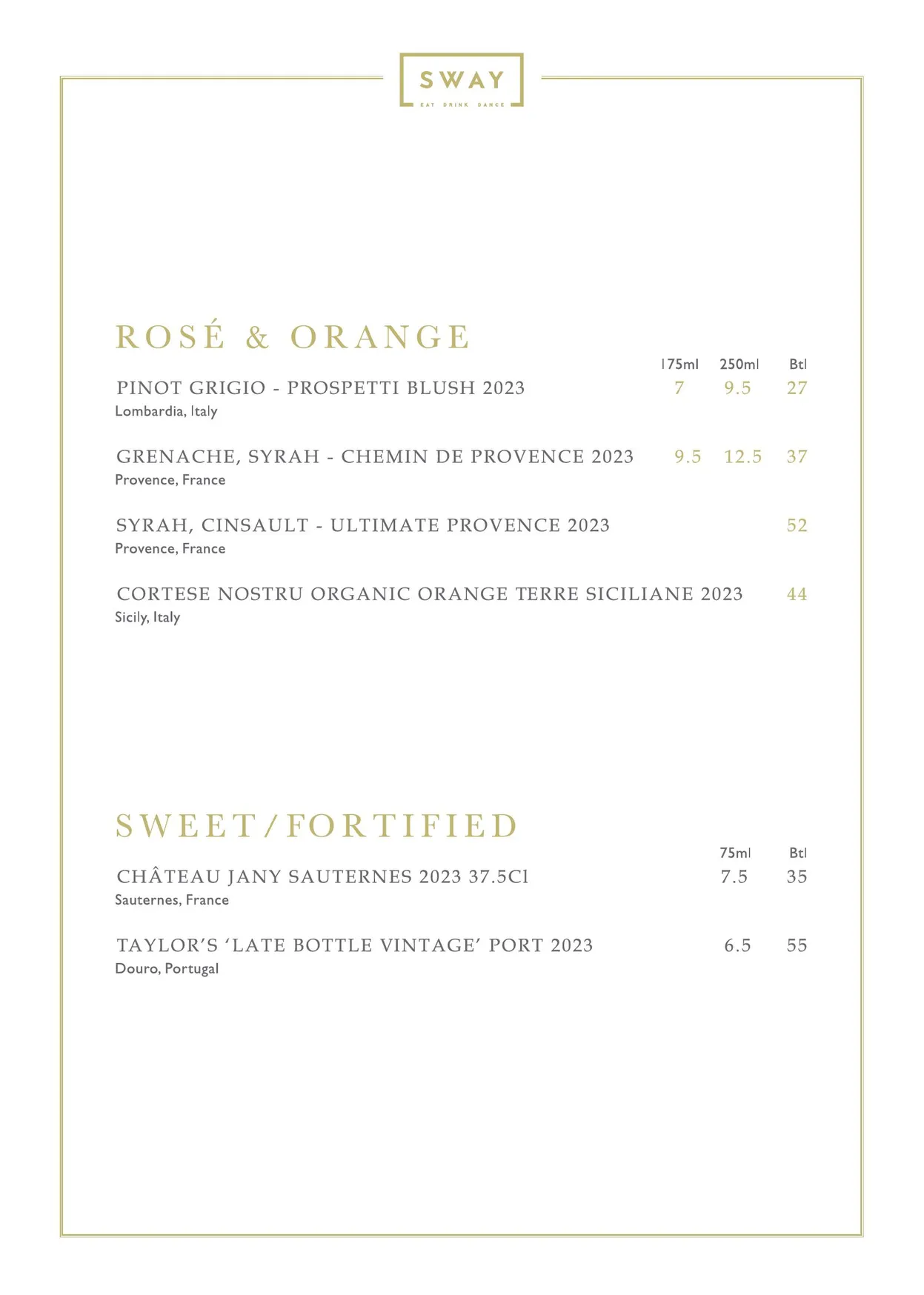 Mayamama at Sway menu, page 11