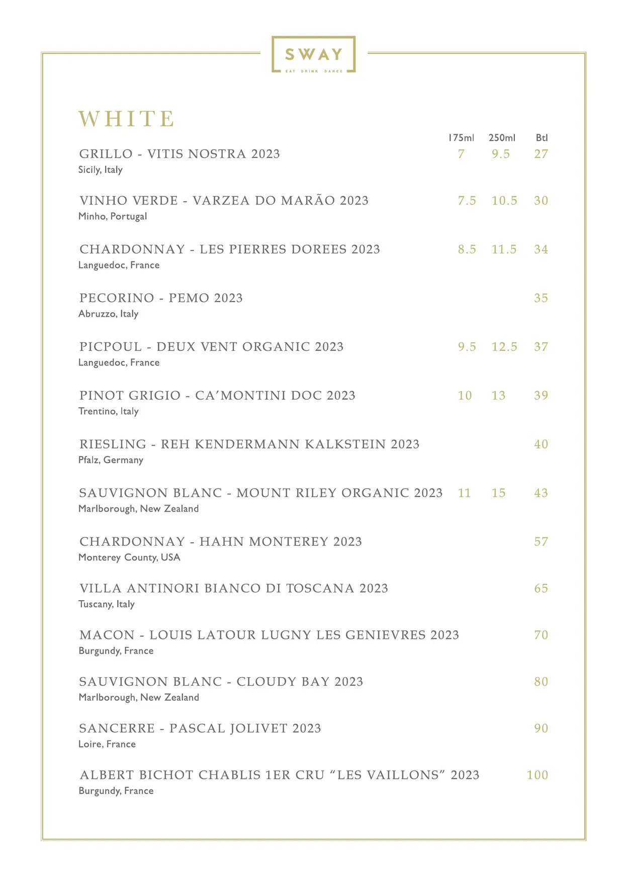 Mayamama at Sway menu, page 9