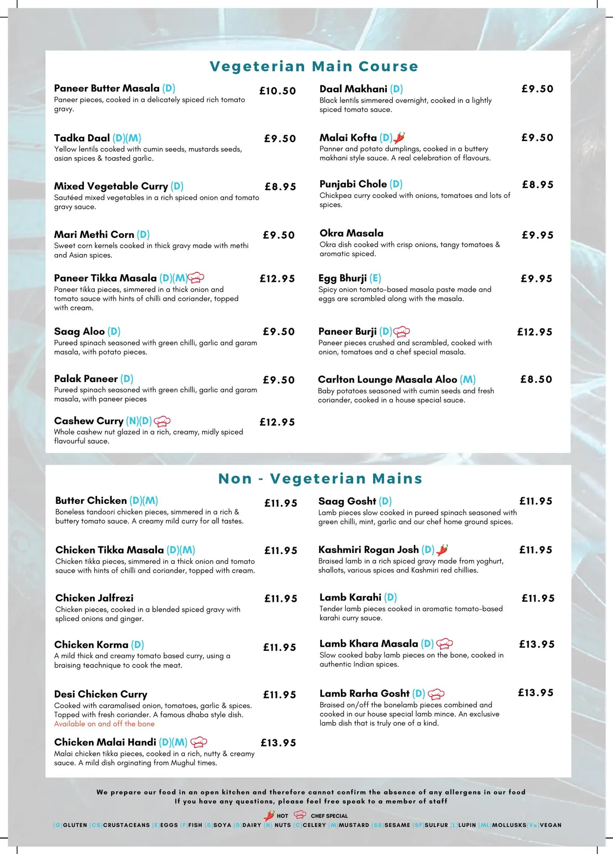 Carlton Lounge menu, page 5