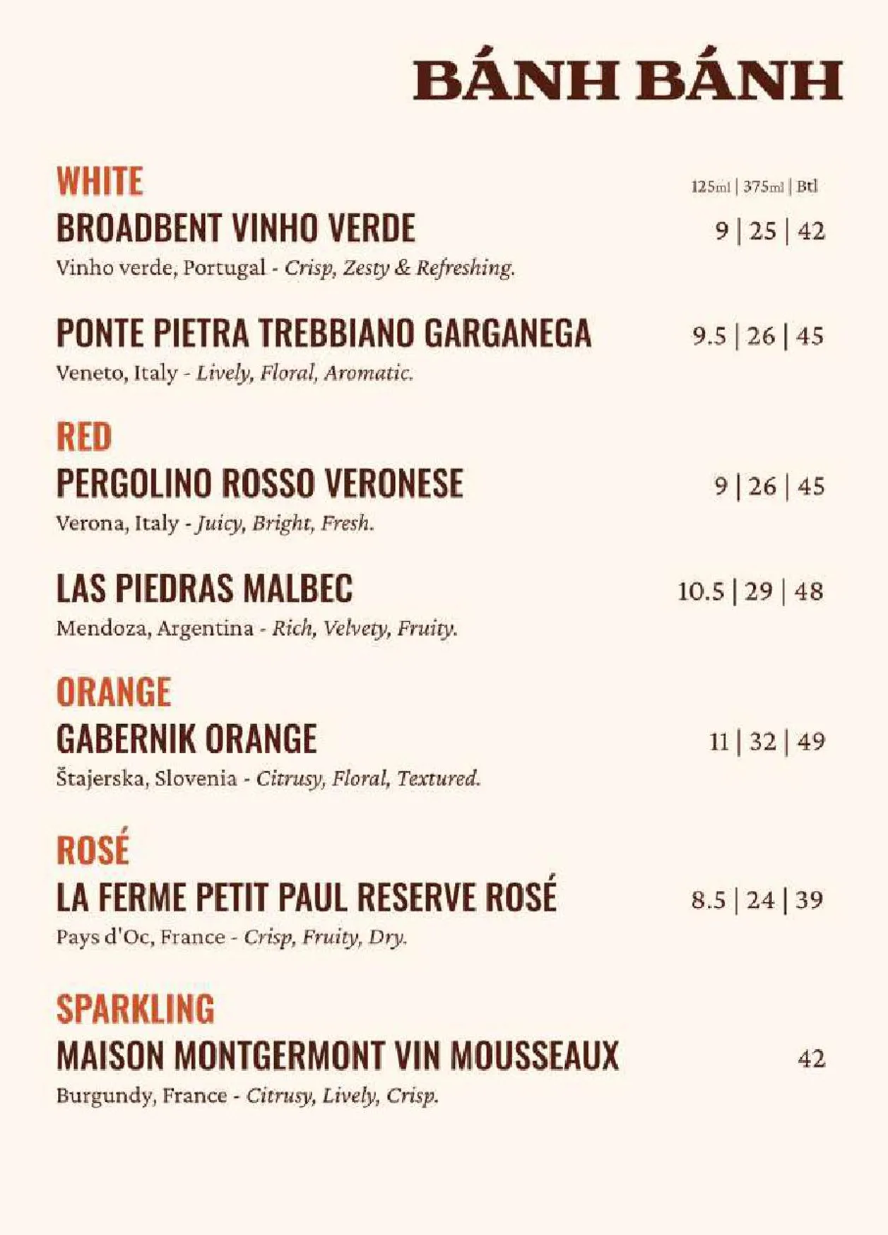 Bánh Bánh menu, page 4