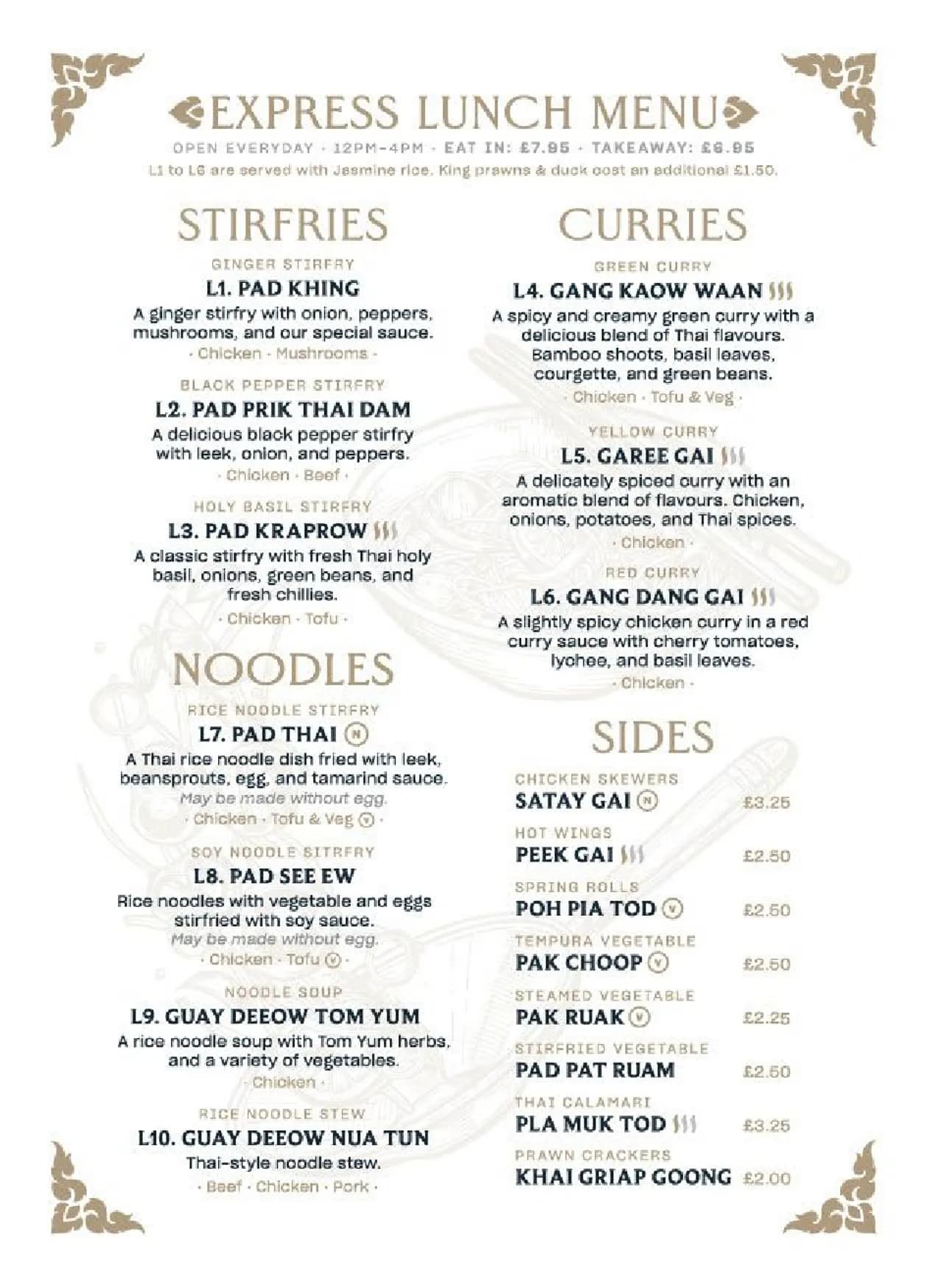 Praya Thai menu, page 9