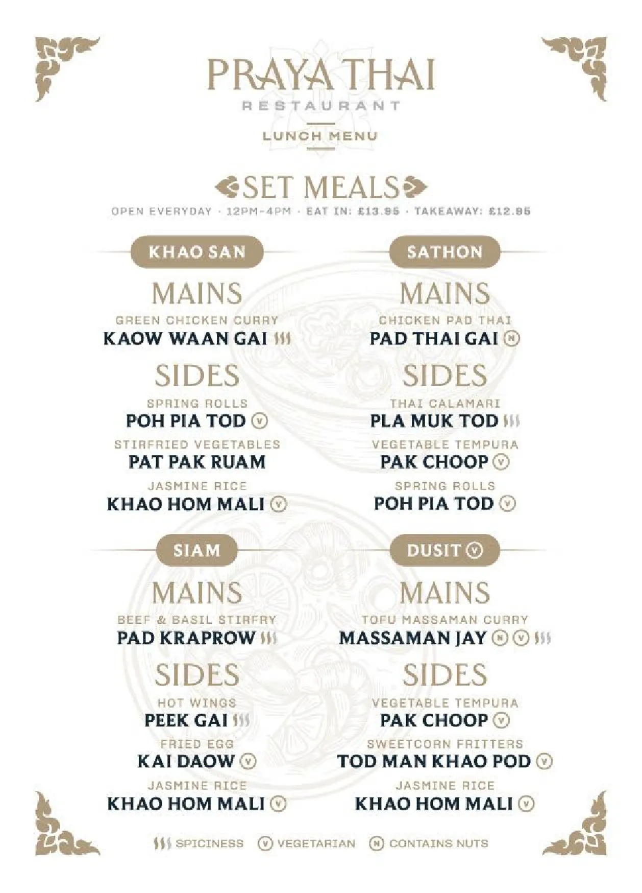 Praya Thai menu, page 8