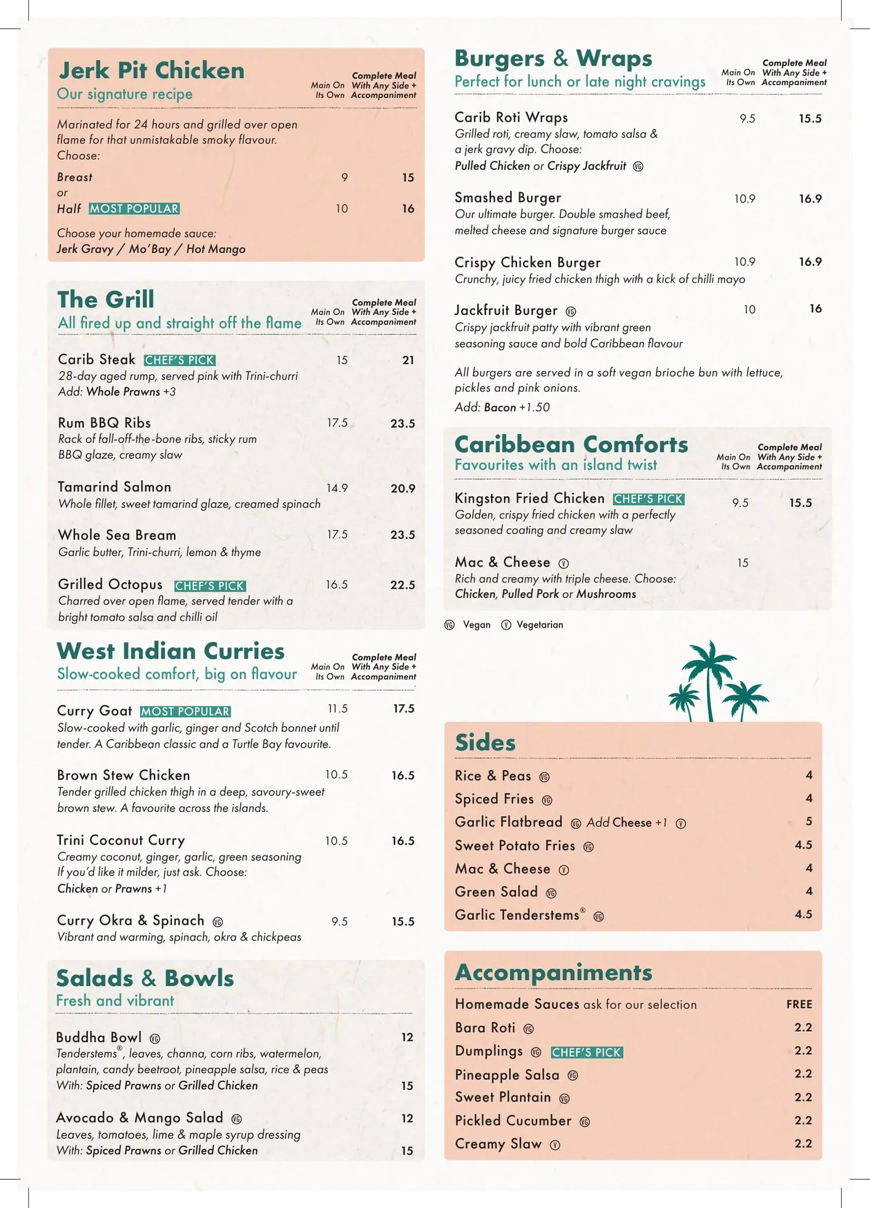 Turtle Bay menu, page 8