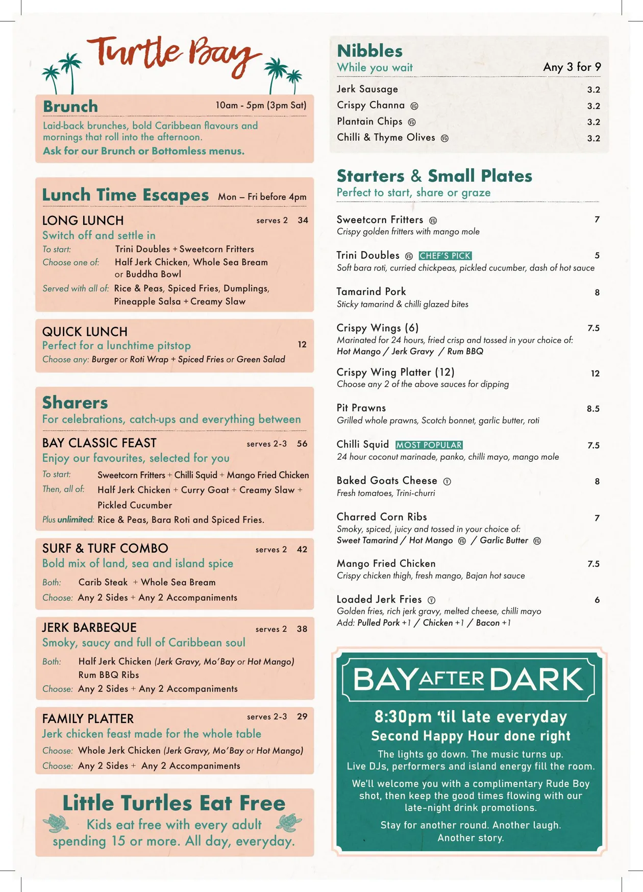 Turtle Bay menu, page 7