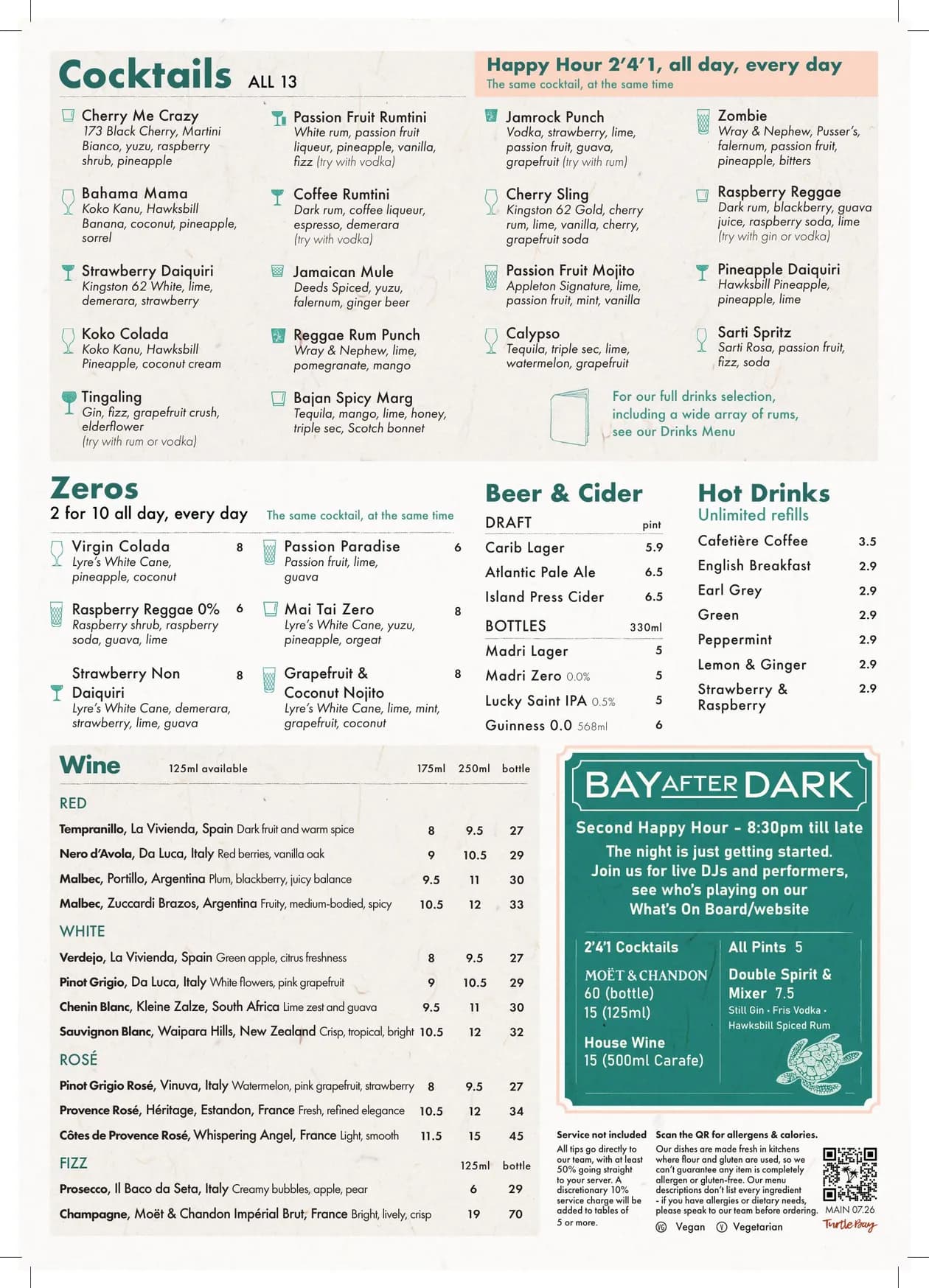 Turtle Bay menu, page 9