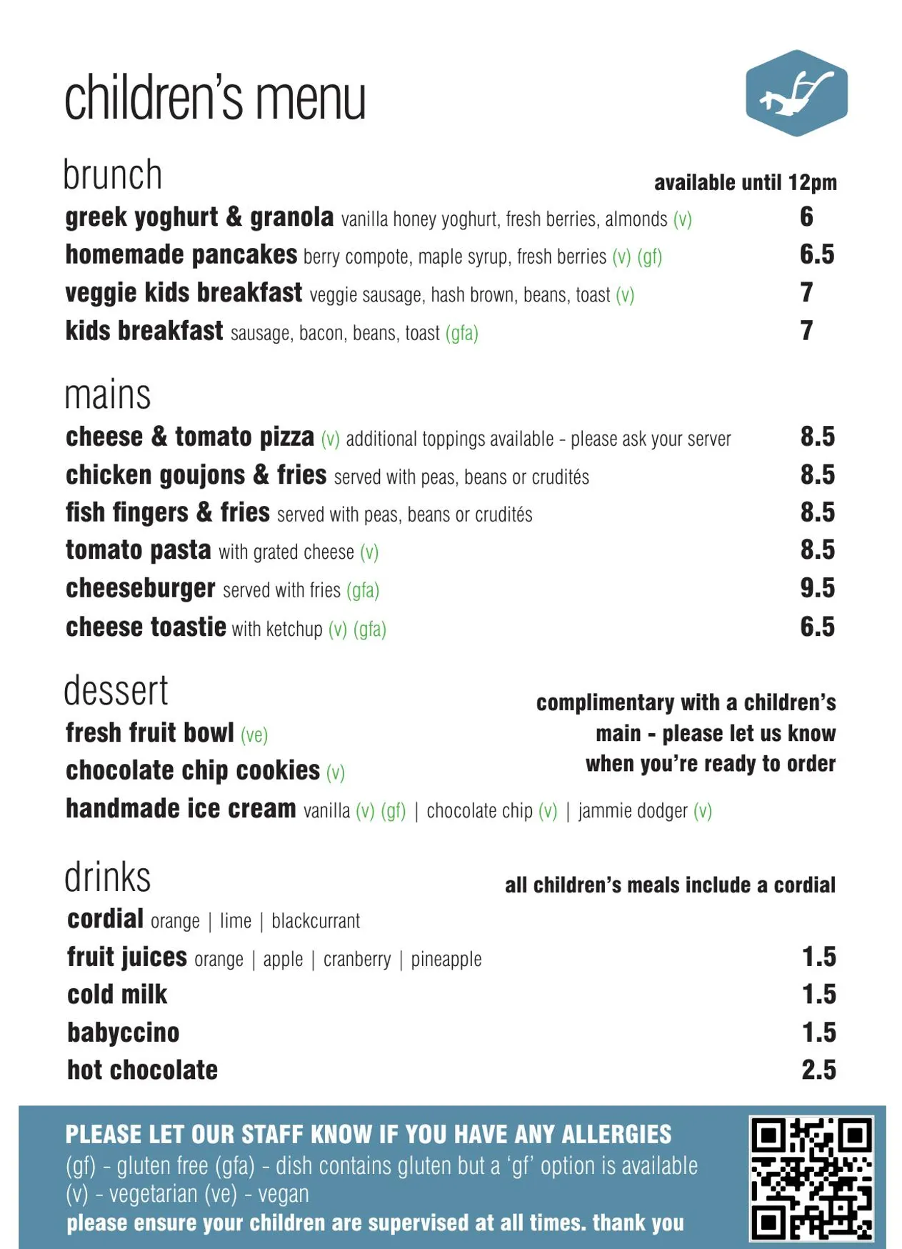 The Plough menu, page 5