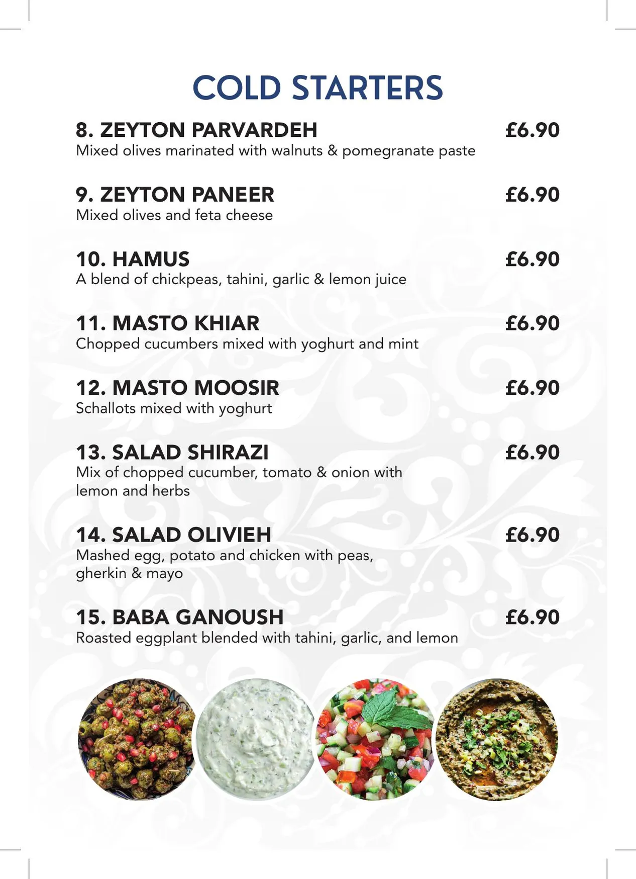 Tehran Restaurant Moseley menu, page 3