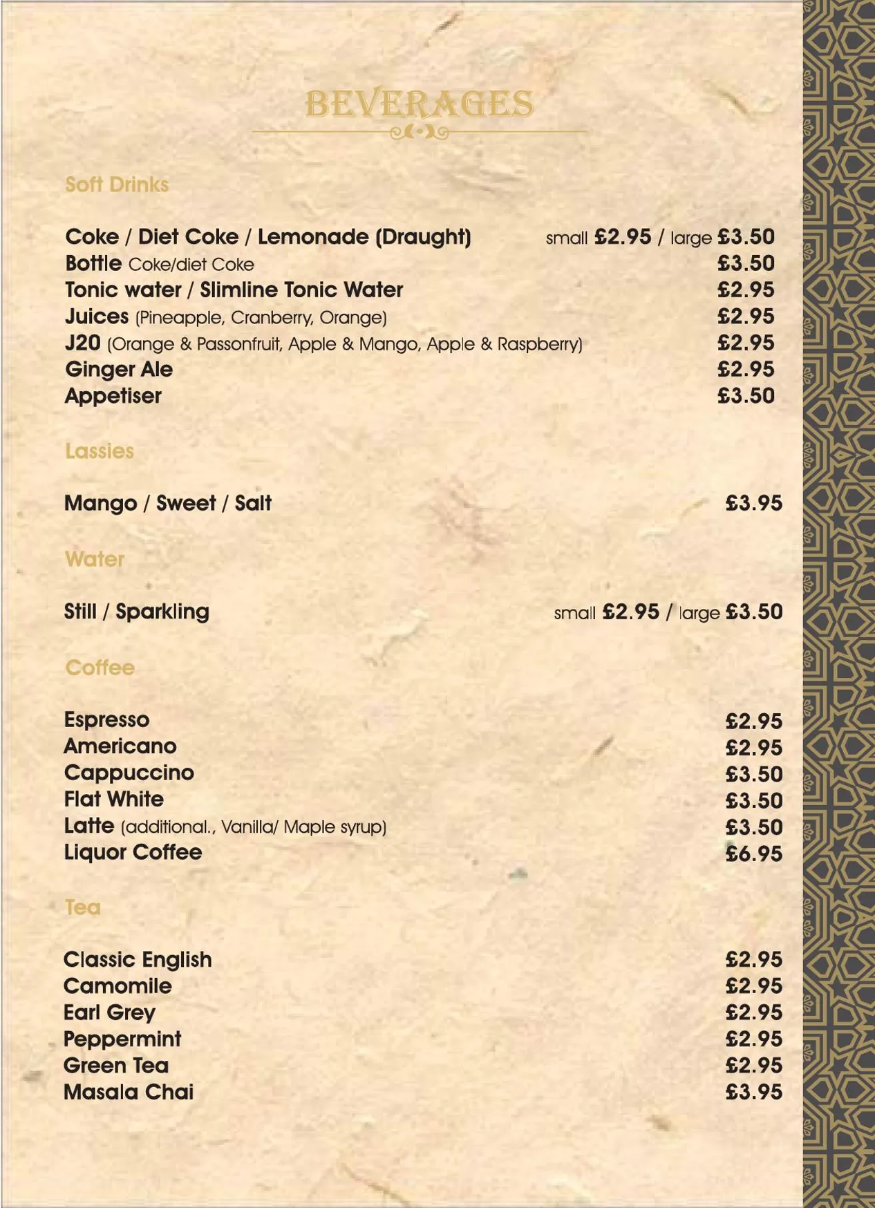 The Yak Nepalese & Indian Cuisine menu, page 20