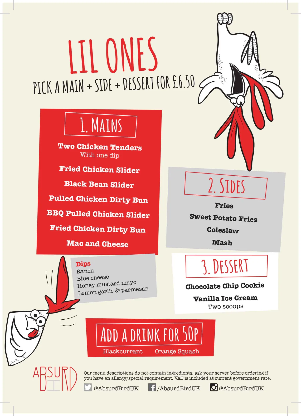 Absurd Bird Bath menu, page 2