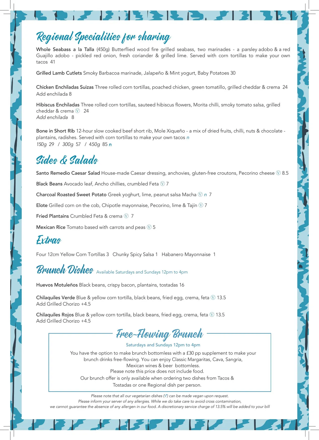 Santo Remedio menu, page 2