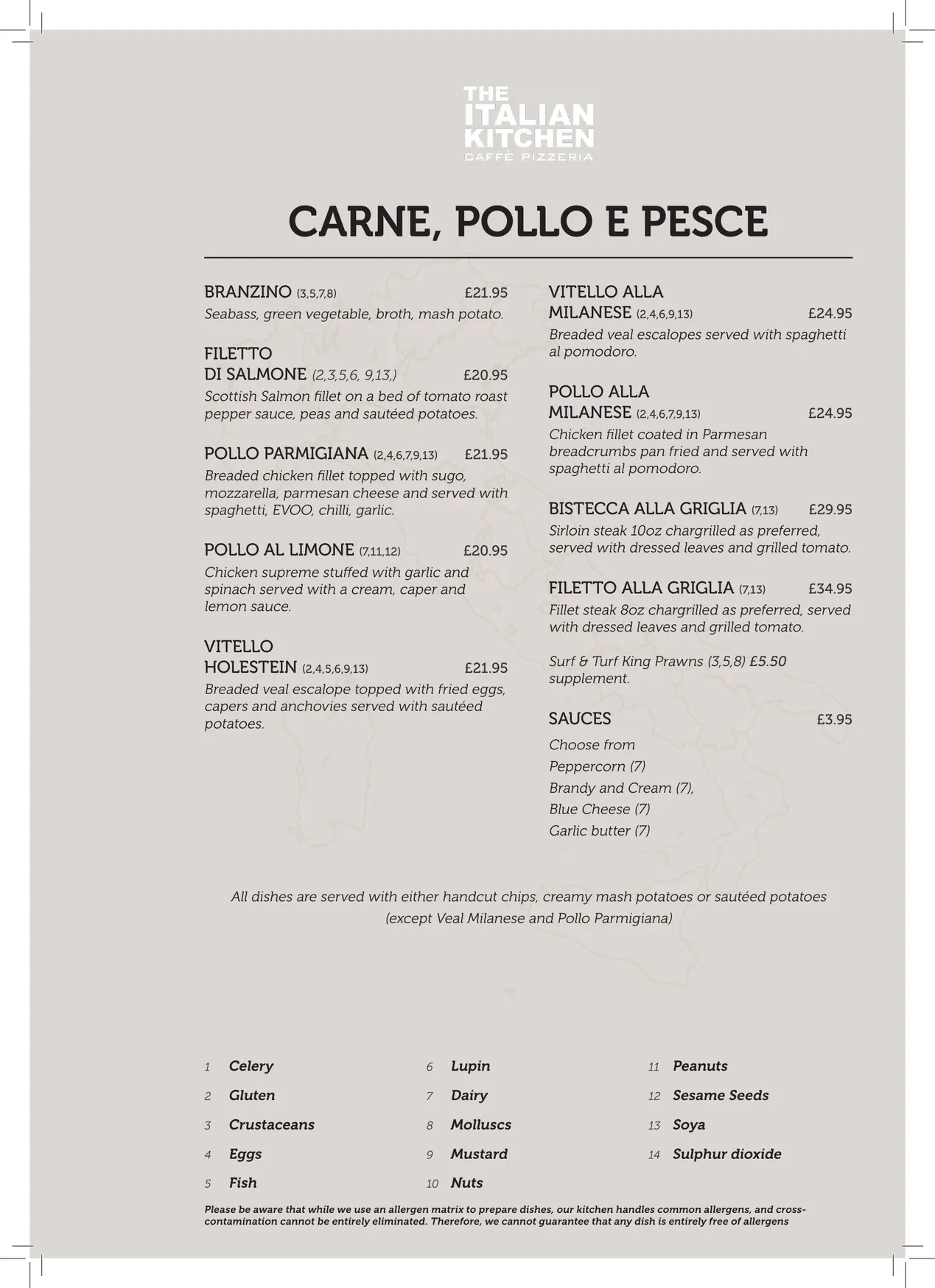 The Italian Kitchen menu, page 5
