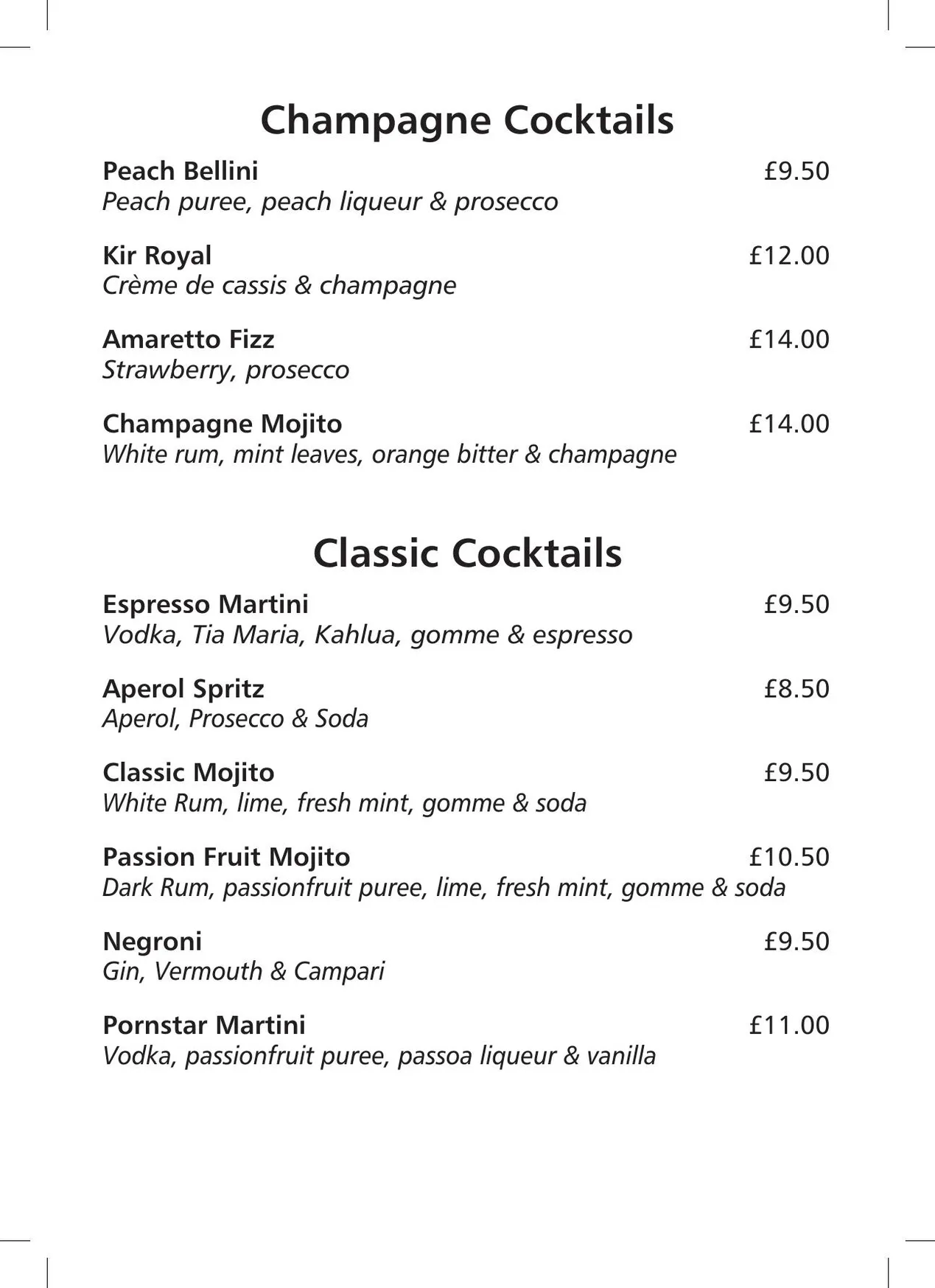 Root Spice menu, page 8