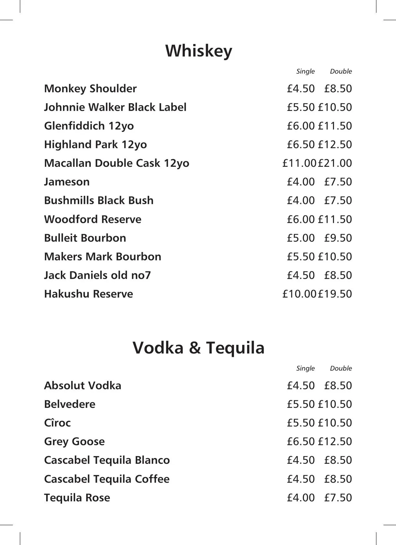 Root Spice menu, page 11