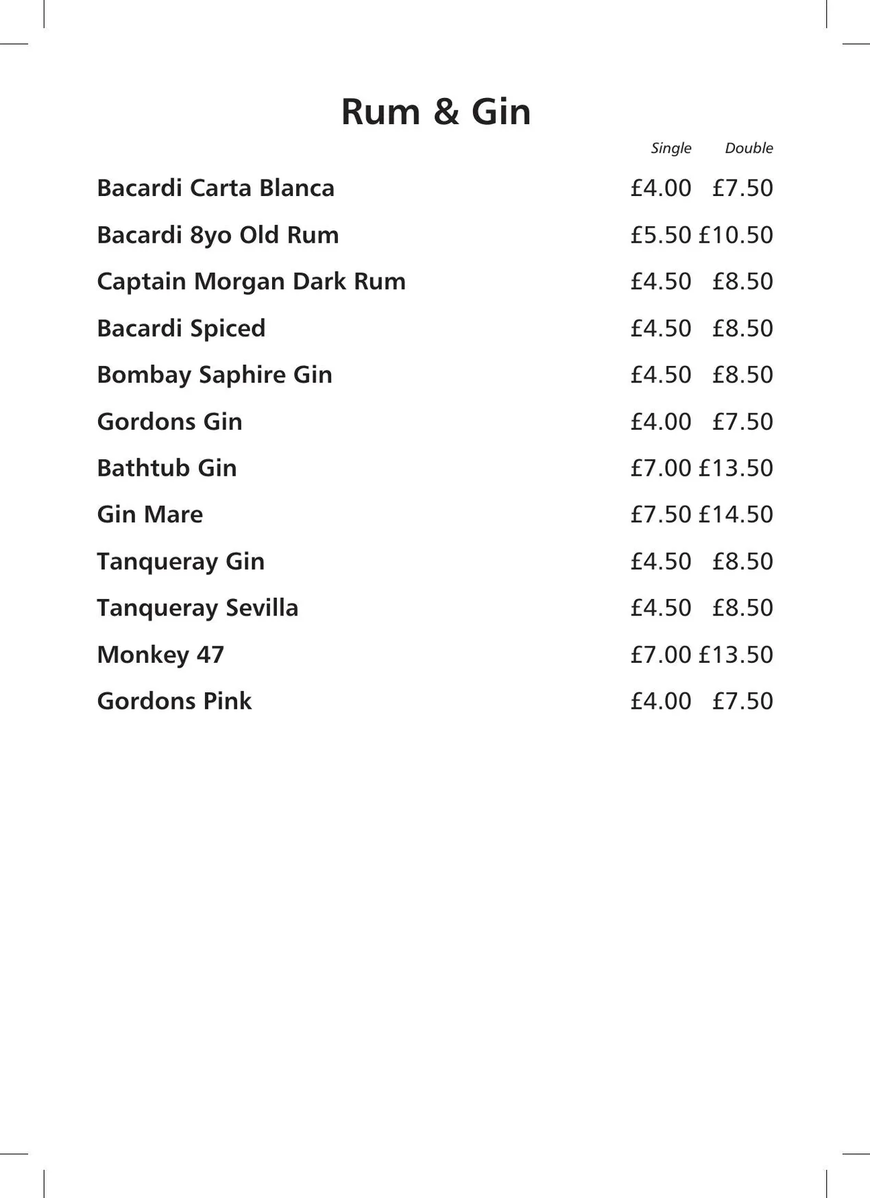 Root Spice menu, page 10