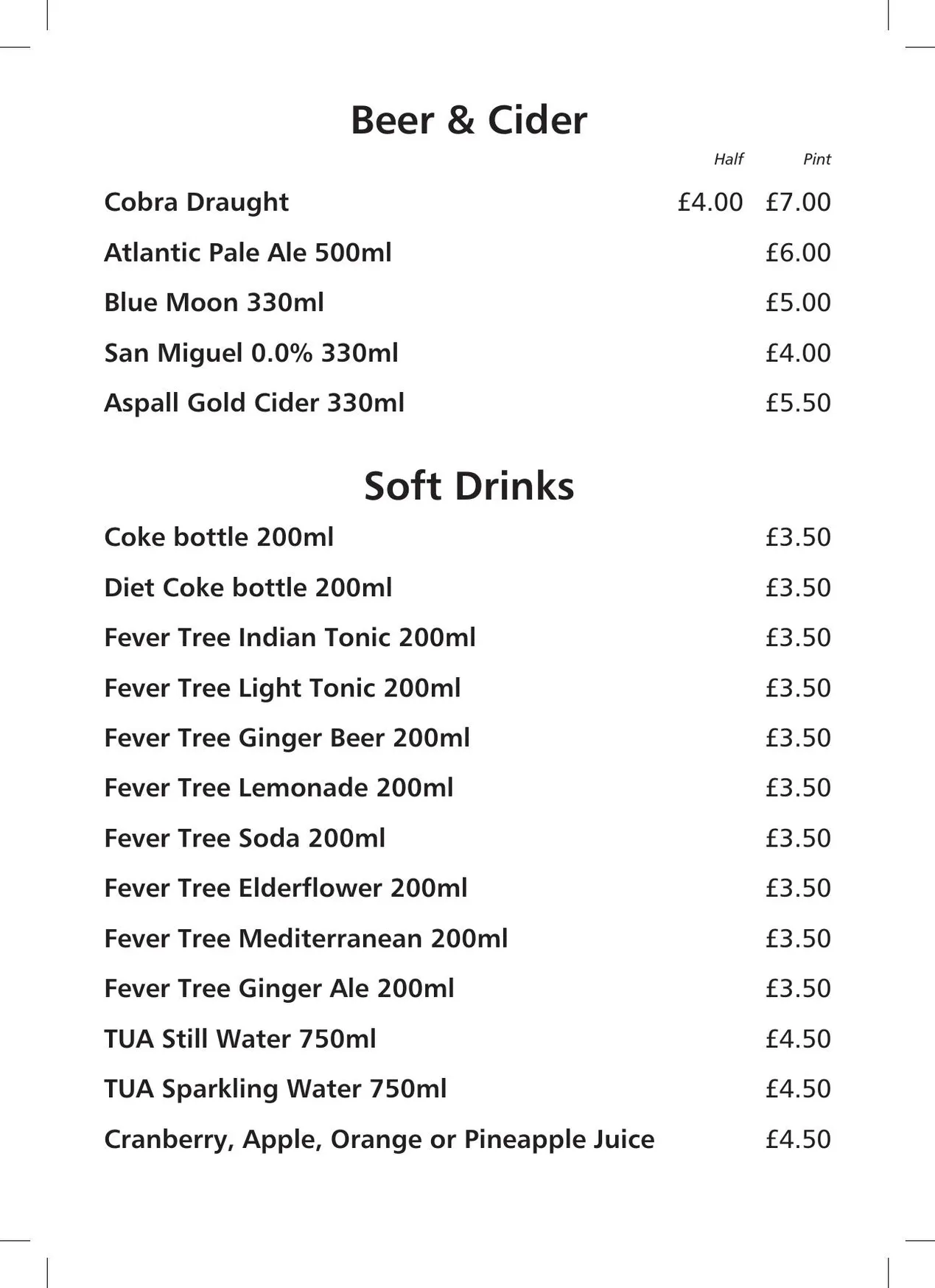 Root Spice menu, page 7