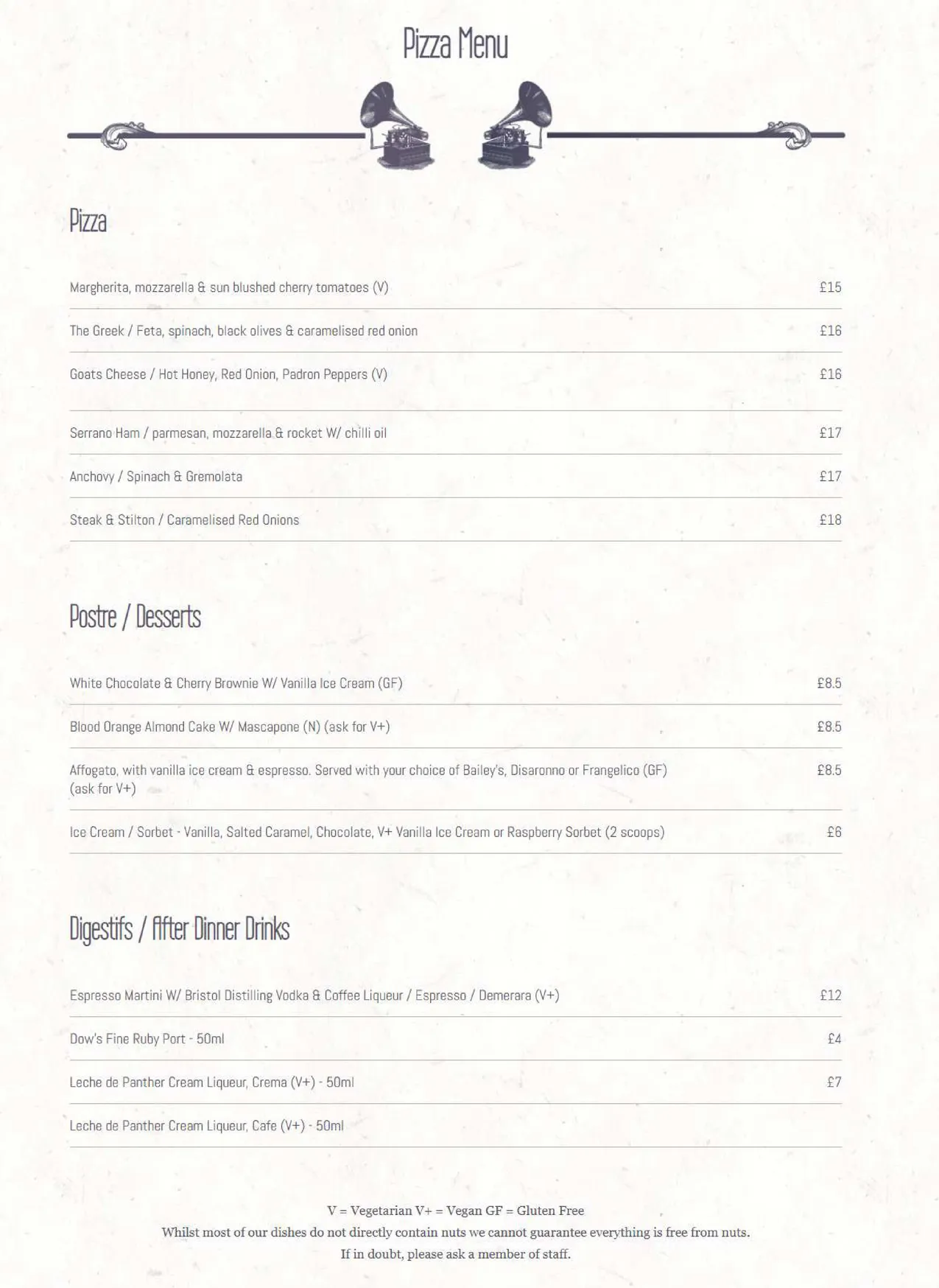 Under the Stars menu, page 2