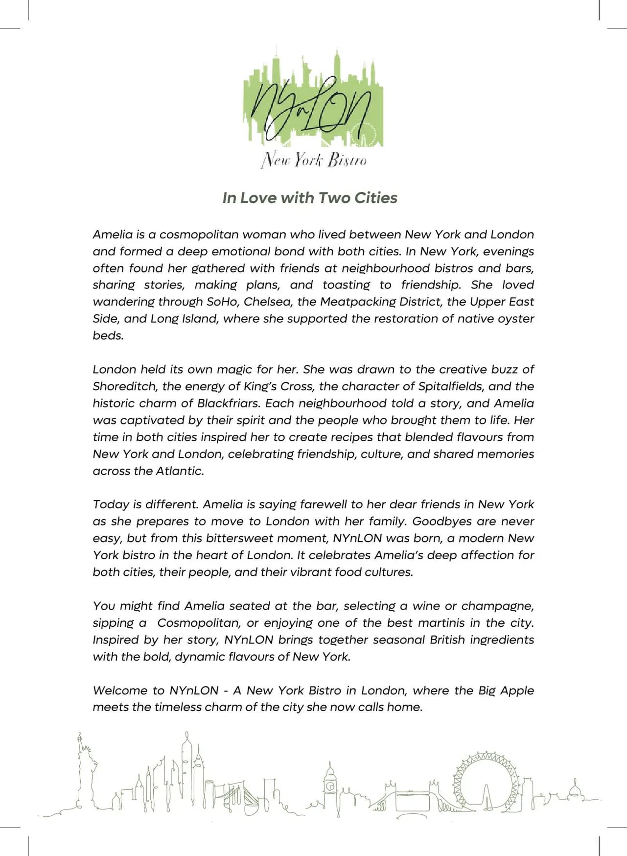 NYnLON menu, page 1