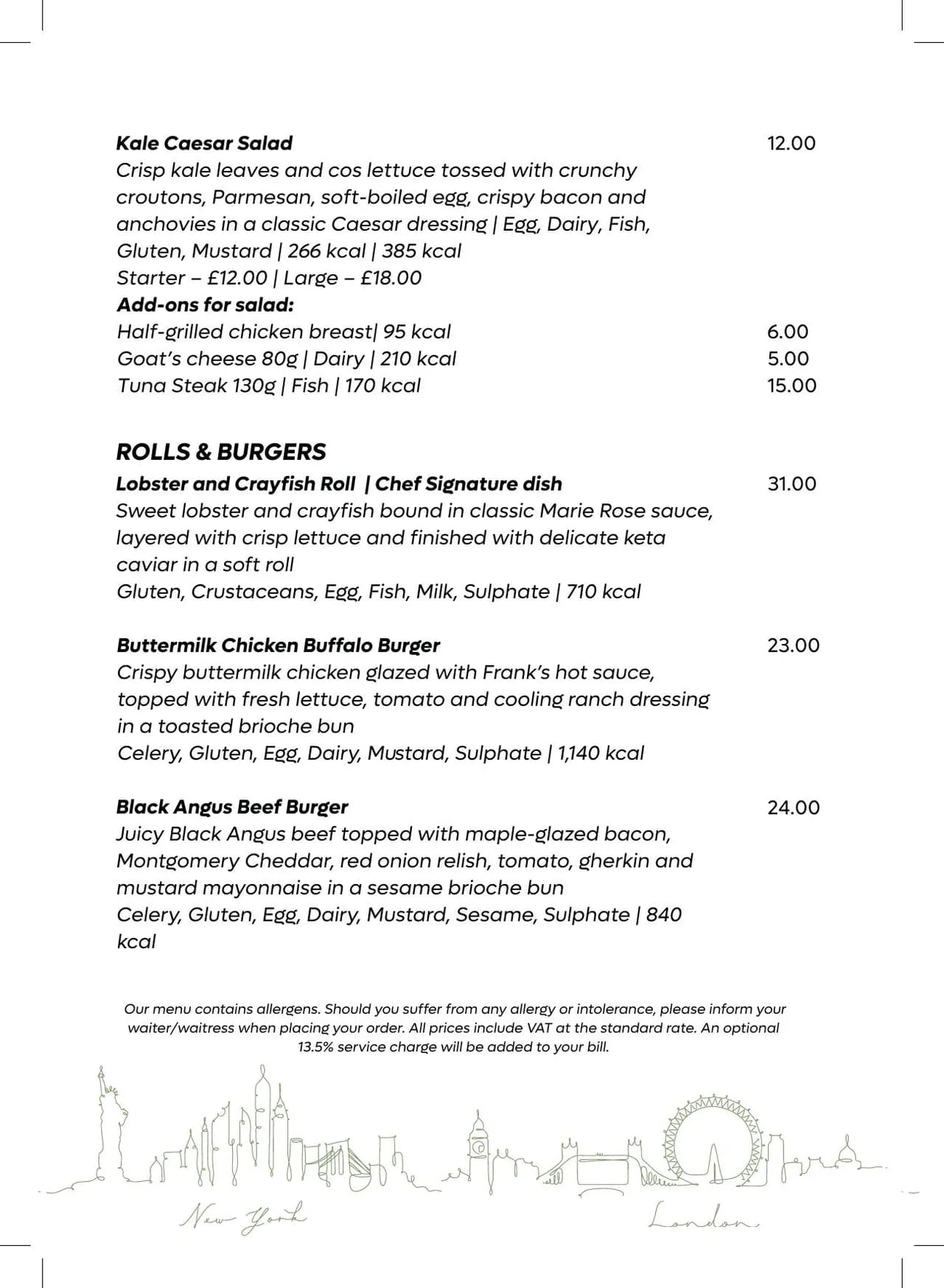 NYnLON menu, page 4