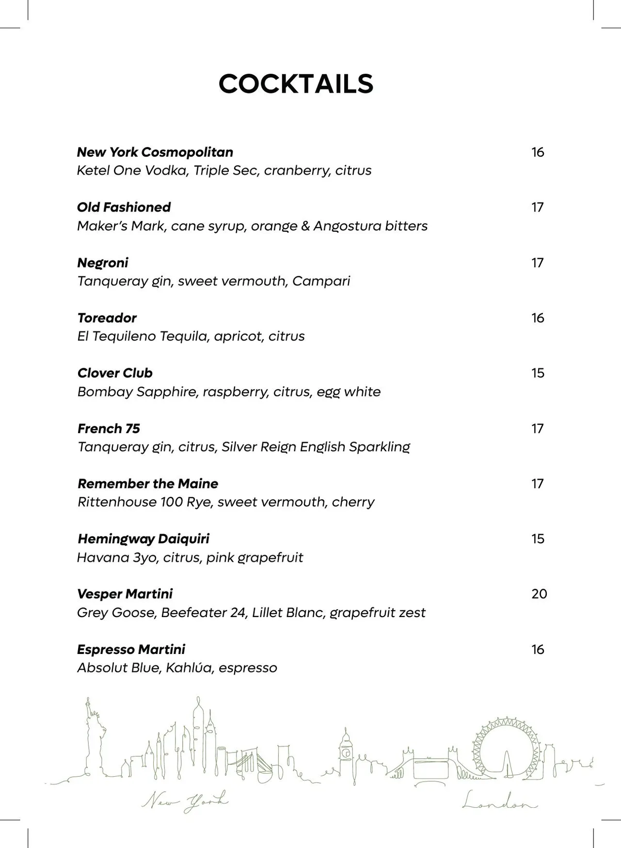 NYnLON menu, page 10