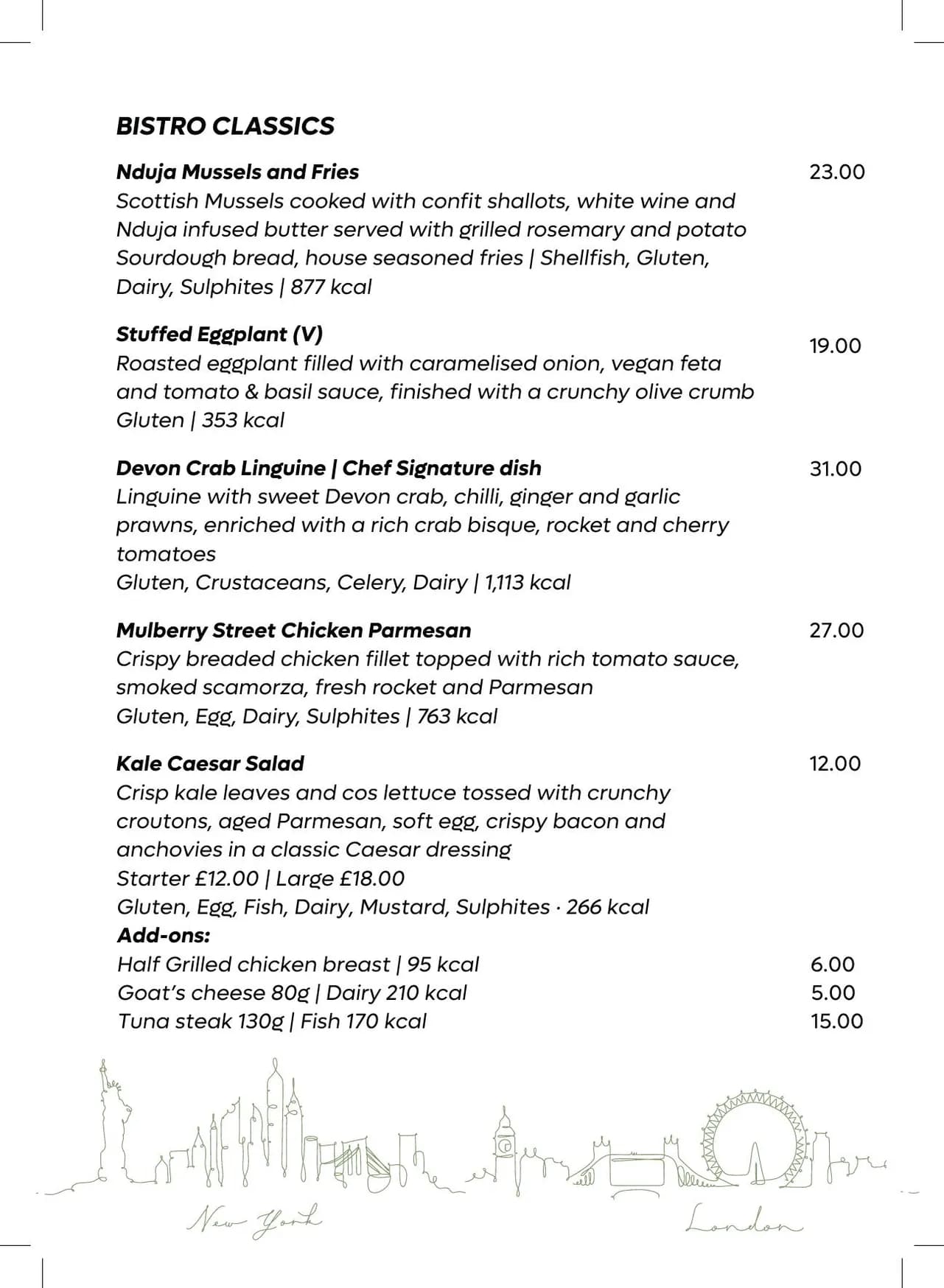 NYnLON menu, page 24