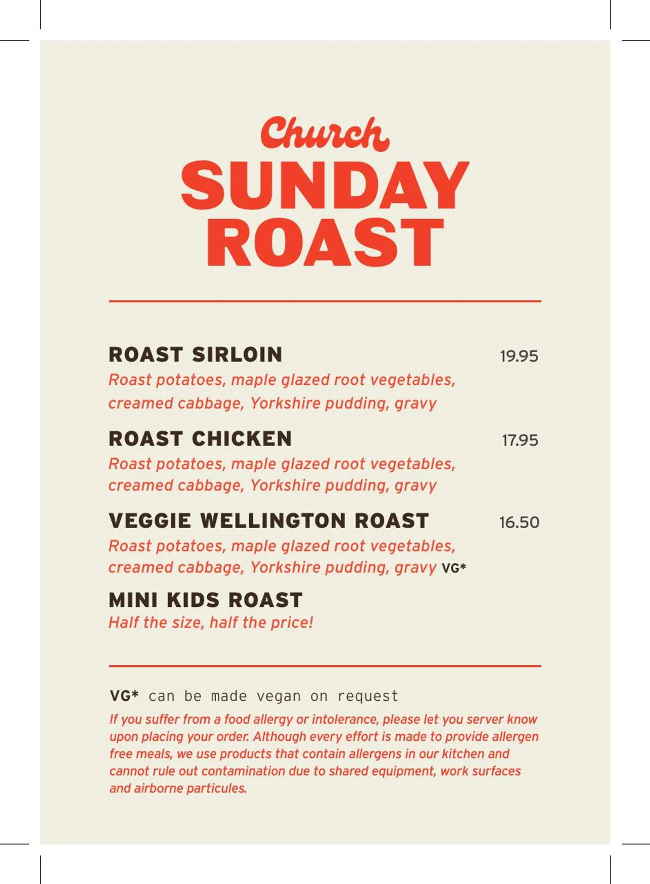 Church on the Hill menu, page 3