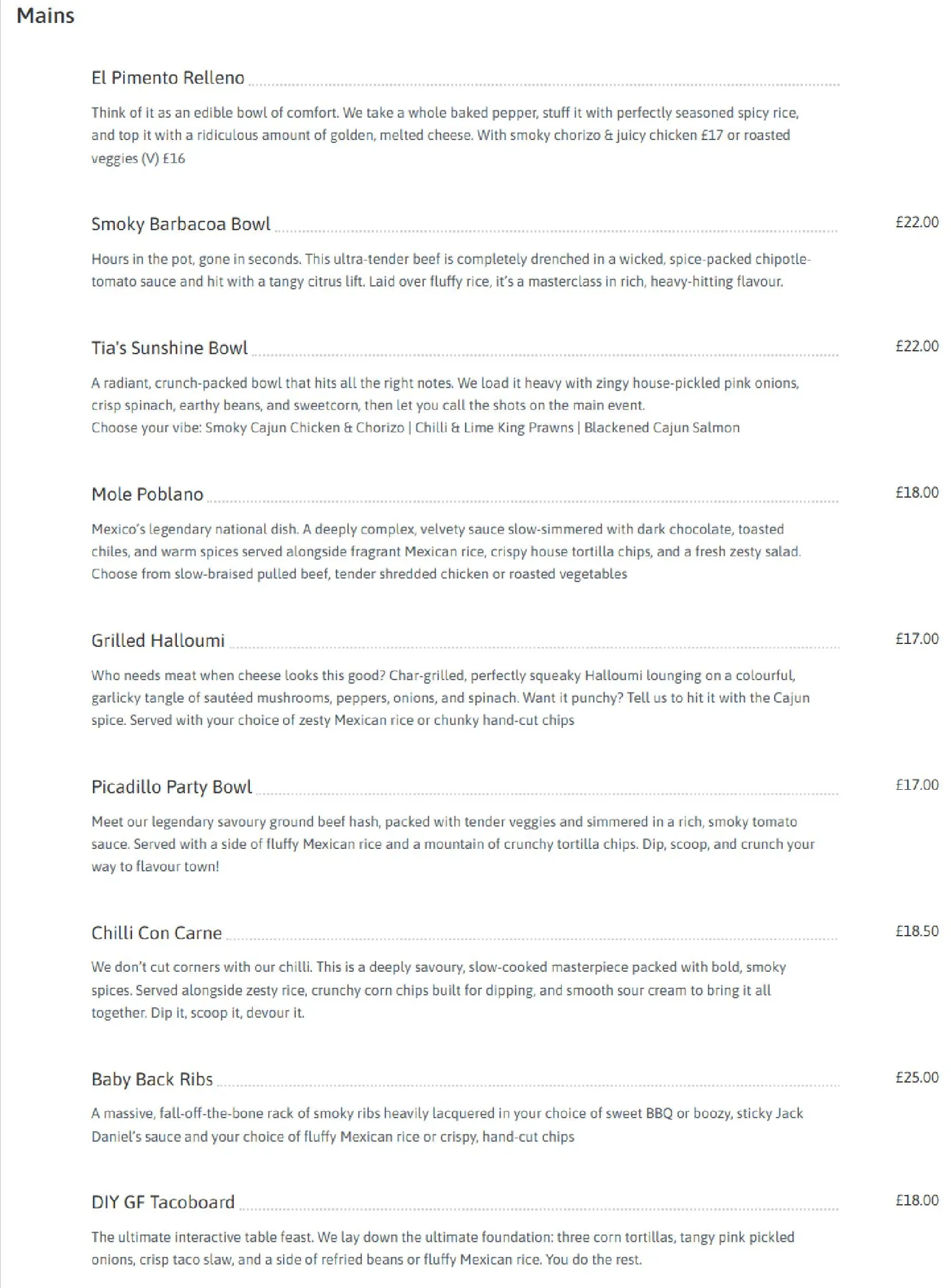 Tia's Mexican Cantina menu, page 7