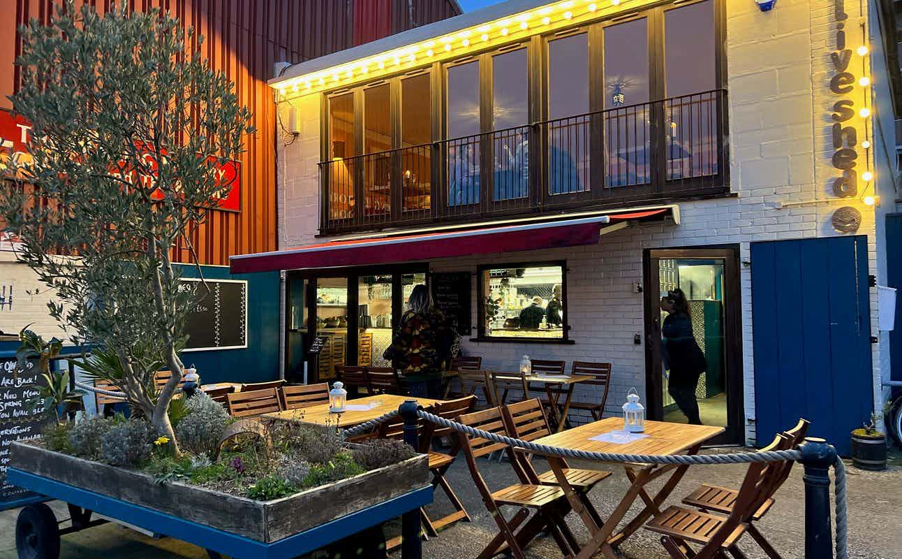 Enjoy Mediterranean cuisine at The Olive Shed in Wapping Wharf, Bristol