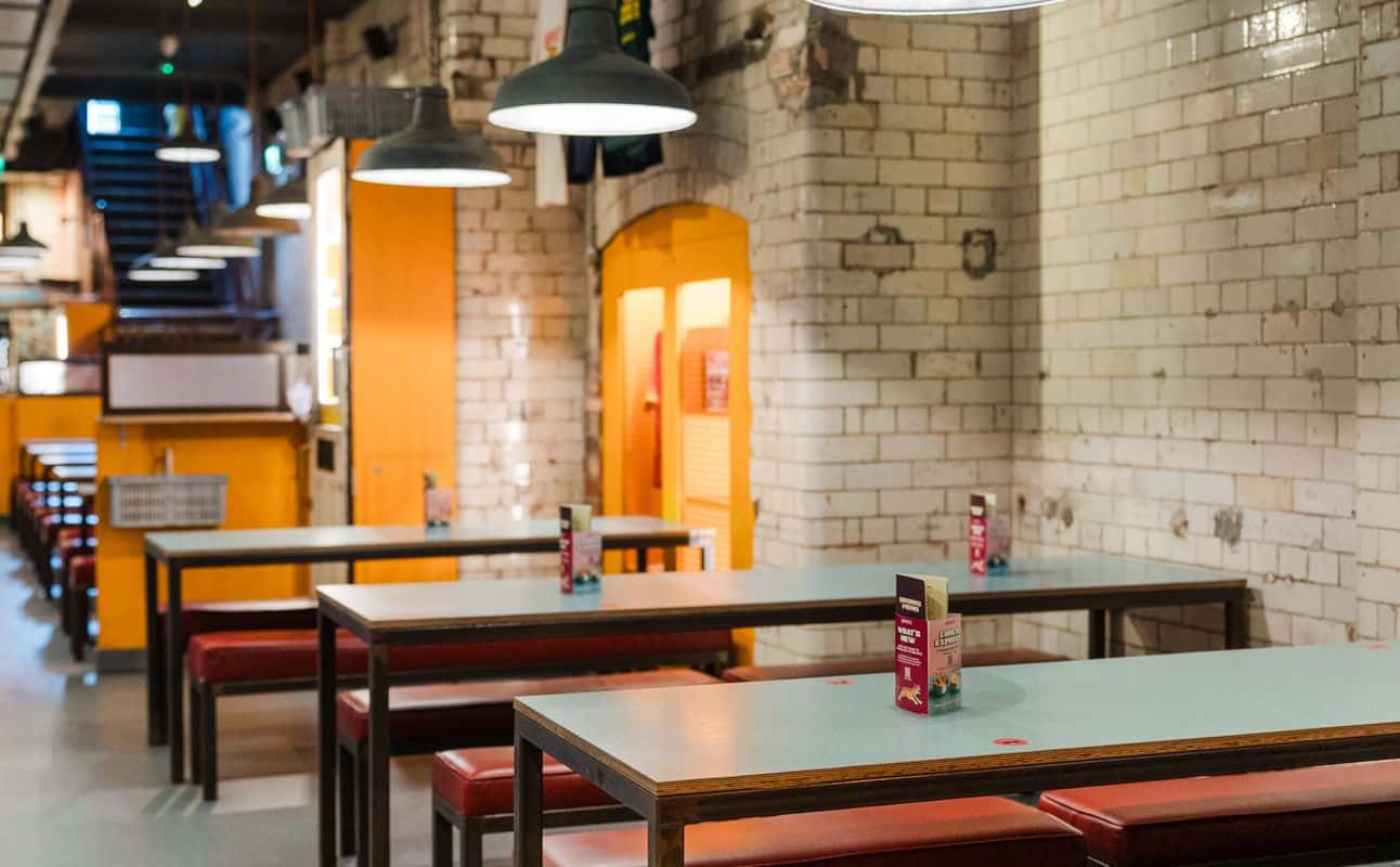 Enjoy Indian, Casual dining, Street food, Gluten Free options, Vegan options, Vegetarian options, Restaurant, Child friendly, Free wifi, Dog friendly, Highchairs available, Non-smoking, $$, Craft beer, Groups and Families cuisine at Bundobust Piccadilly in Piccadilly, Manchester
