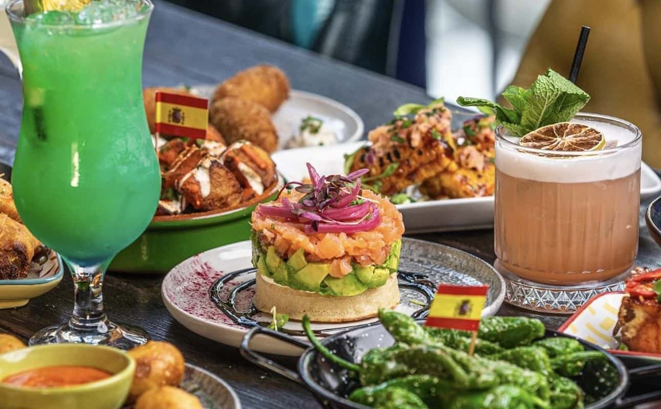 Enjoy Spanish, Mediterranean, Vegetarian options, Vegan options, Gluten Free options, Restaurant, Cocktail bar, Highchairs available, Free wifi, Table service, Dog friendly, Indoor & outdoor seating, Families and Groups cuisine at La Finca Eivissa in Liverpool City Centre, Liverpool