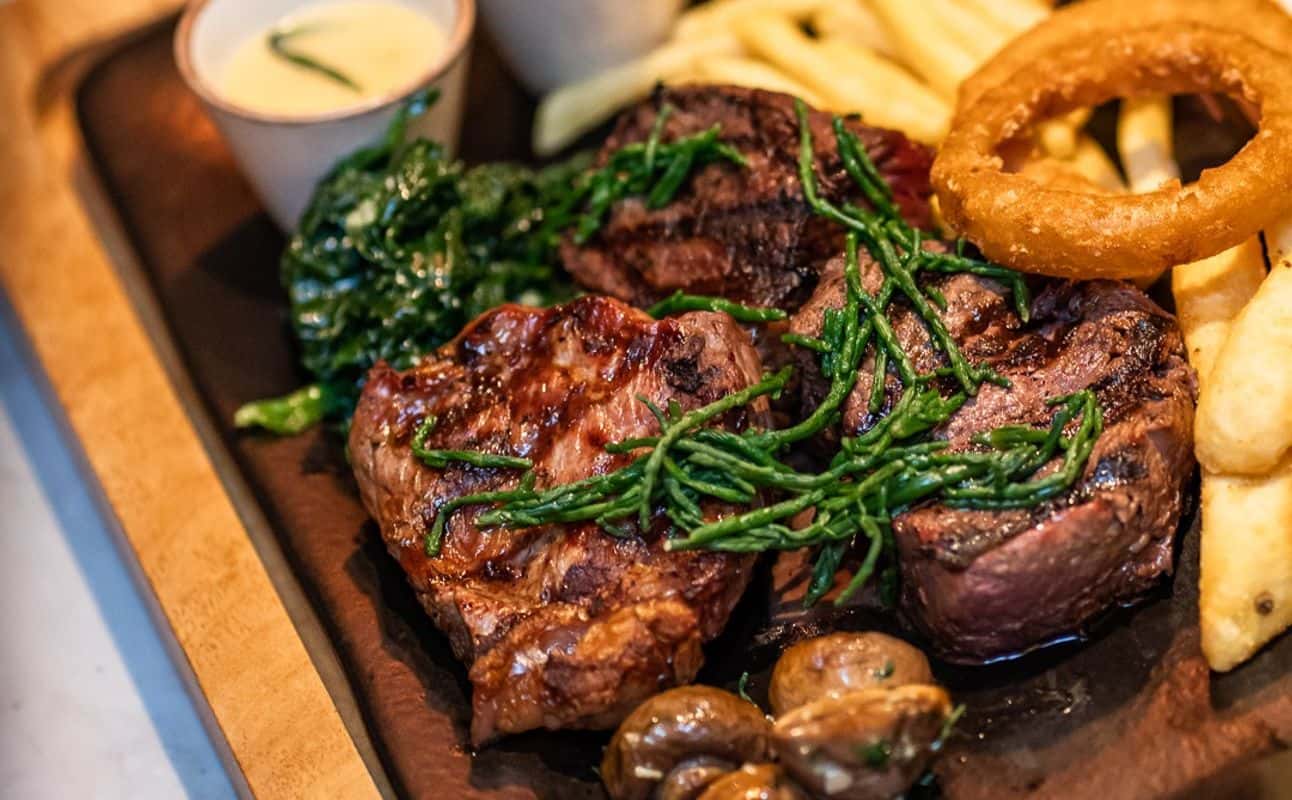 Enjoy Small plates, Steakhouse, Vegan options, Vegetarian options, Restaurant, Cocktail bar, Free wifi, Table service, Non-smoking, Wheelchair accessible, Highchairs available, $$, Groups, Families, Date night, Special occasion and Business meetings cuisine at Bar + Block Exchange Square in Exchange Square, Birmingham