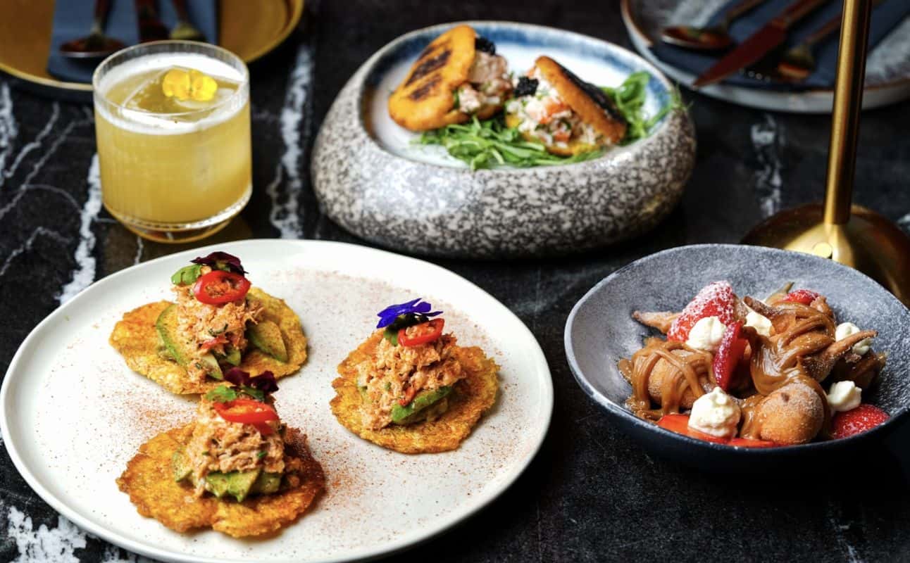 Enjoy Mexican, Brazilian, Latin American, Dairy free options, Gluten Free options, Vegan options, Vegetarian options, Halal, Restaurant, Late night, Dog friendly, Free wifi, Highchairs available, Table service, $$$, Groups and Families cuisine at El Santo in Merchant City, Glasgow