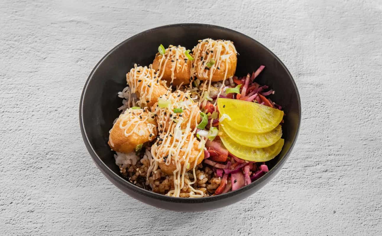 Enjoy Japanese, Asian, Korean, Vegetarian options, Restaurant, Free wifi, Indoor & outdoor seating, Street parking, $$, Families and Groups cuisine at Cafe Yugo in Denniestoun, Glasgow