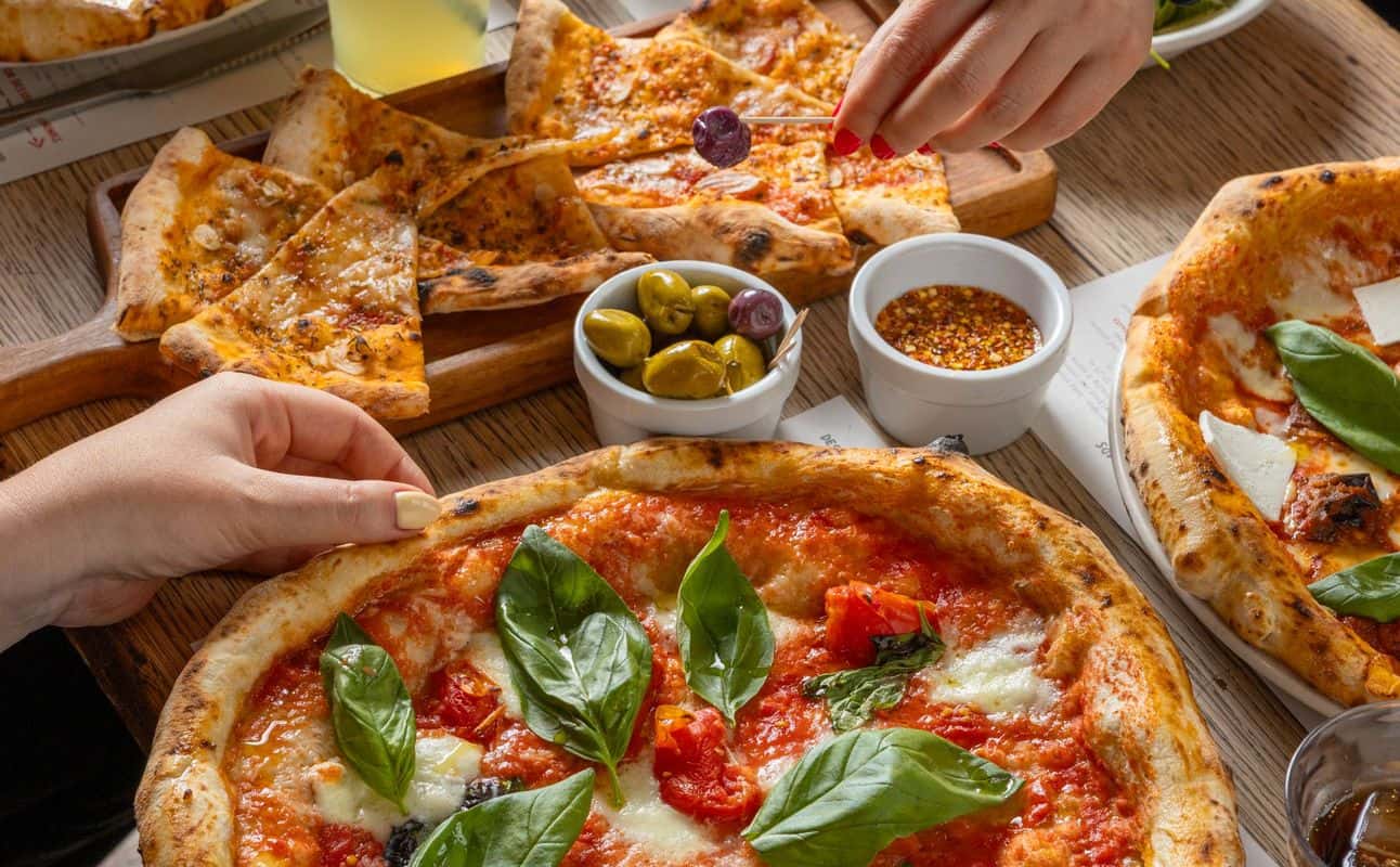 Enjoy Italian, Pizza, Gluten Free options, Vegan options, Restaurant, Table service, Highchairs available, $$, Groups and Families cuisine at Franco Manca Piccadilly Gardens in Piccadilly, Manchester