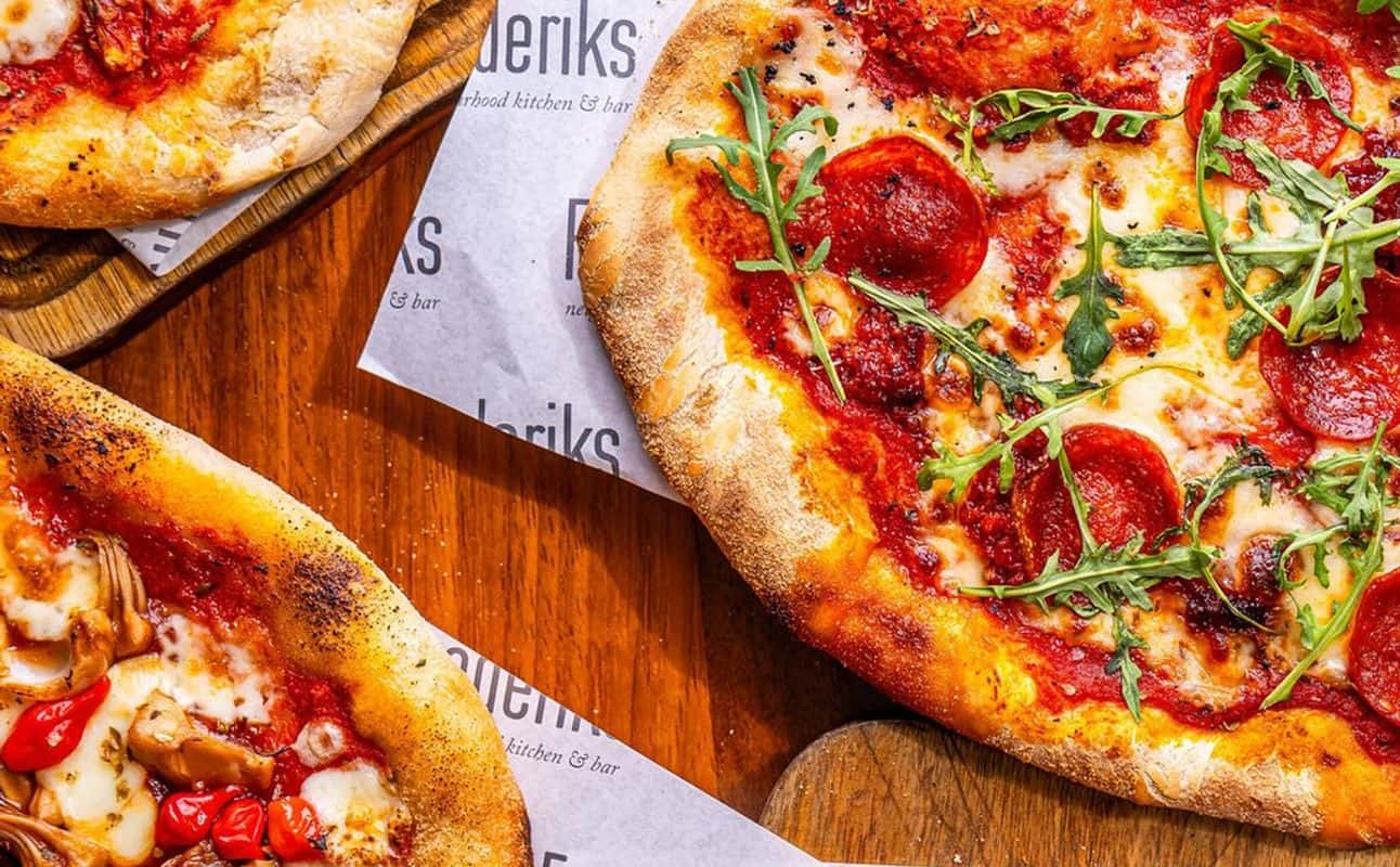 Enjoy Pub Food, Pizza, Gluten Free options, Vegan options, Vegetarian options, Cocktail bar, Restaurant, Highchairs available, Table service, Private dining, Indoor & outdoor seating, Free wifi, Wheelchair accessible, $$, Groups, Live music and Wine bar cuisine at Frederiks in Hope Street, Liverpool