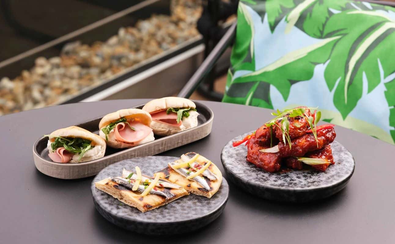 Enjoy Mediterranean, Korean, Vegetarian, Bars & pubs, Cocktail bar, Indoor & outdoor seating, $$, Views, Bar scene and Groups cuisine at PocketSquare London in Whitechapel, London