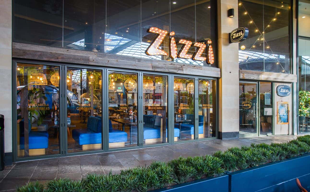 Enjoy Italian, Pizza, Vegetarian options, Vegan options, Gluten Free options, Restaurant, Free wifi, Highchairs available, Indoor & outdoor seating, Table service, Wheelchair accessible, $$, Families and Groups cuisine at Zizzi - Bristol Cabot Circus in Cabot Circus, Bristol