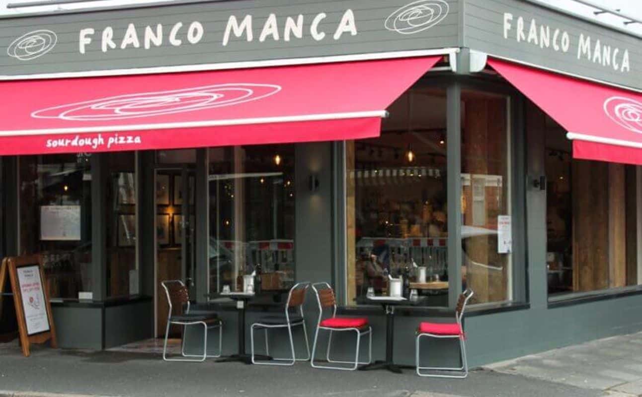Enjoy Italian, Pizza, Vegetarian options, Vegan options, Restaurant, Highchairs available, Table service, $$, Families and Groups cuisine at Franco Manca Hove in Hove, Brighton