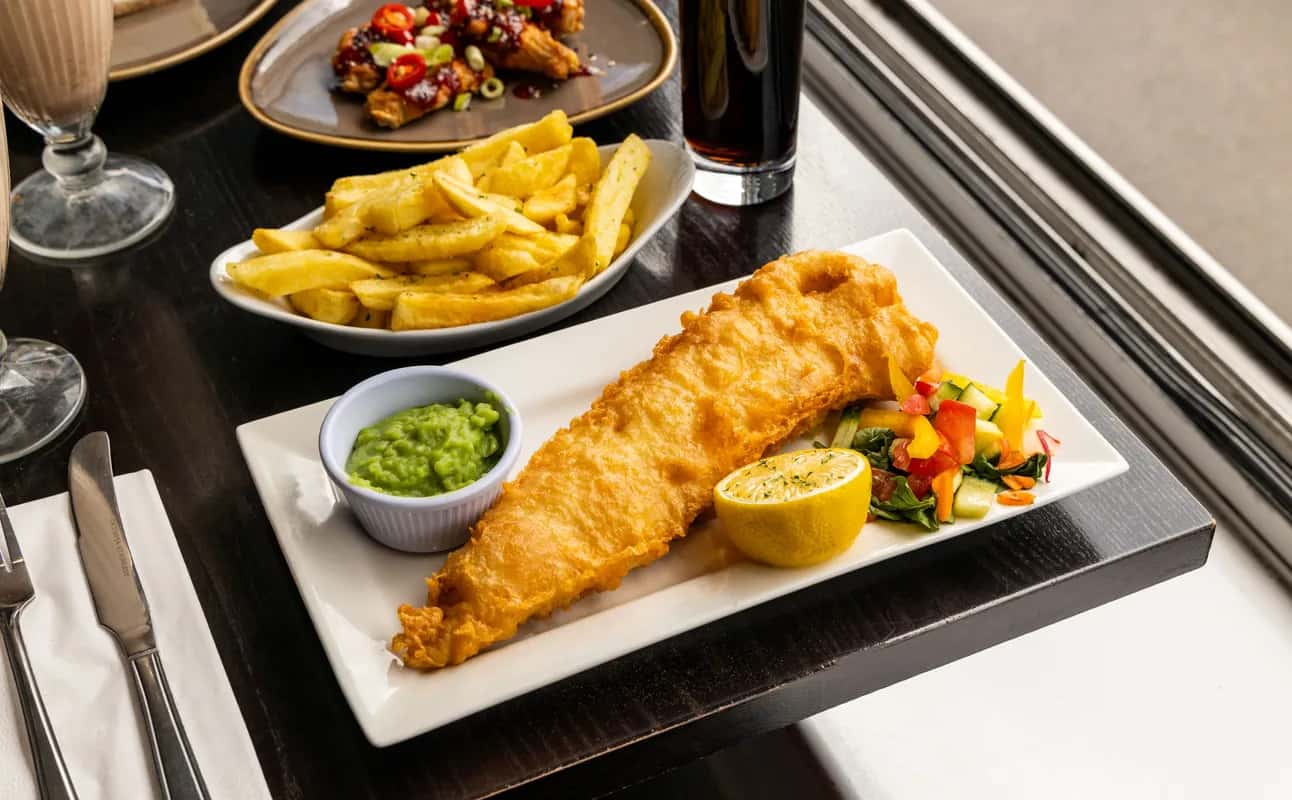 Enjoy British, Vegetarian options, Gluten Free options, Restaurant, Free wifi, Highchairs available, Table service, $$, Groups and Families cuisine at Mr Fish Queens Park in Queen's Park, London