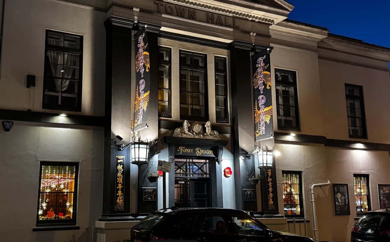 Enjoy Asian, Chinese, Vegetarian options, Restaurant, Table service, Wheelchair accessible, Street parking, Indoor & outdoor seating, Highchairs available, Free wifi, $$, Groups, Families, Live music, Bar scene, Business meetings and Date night cuisine at Funky Dragon in Shoreham, Brighton