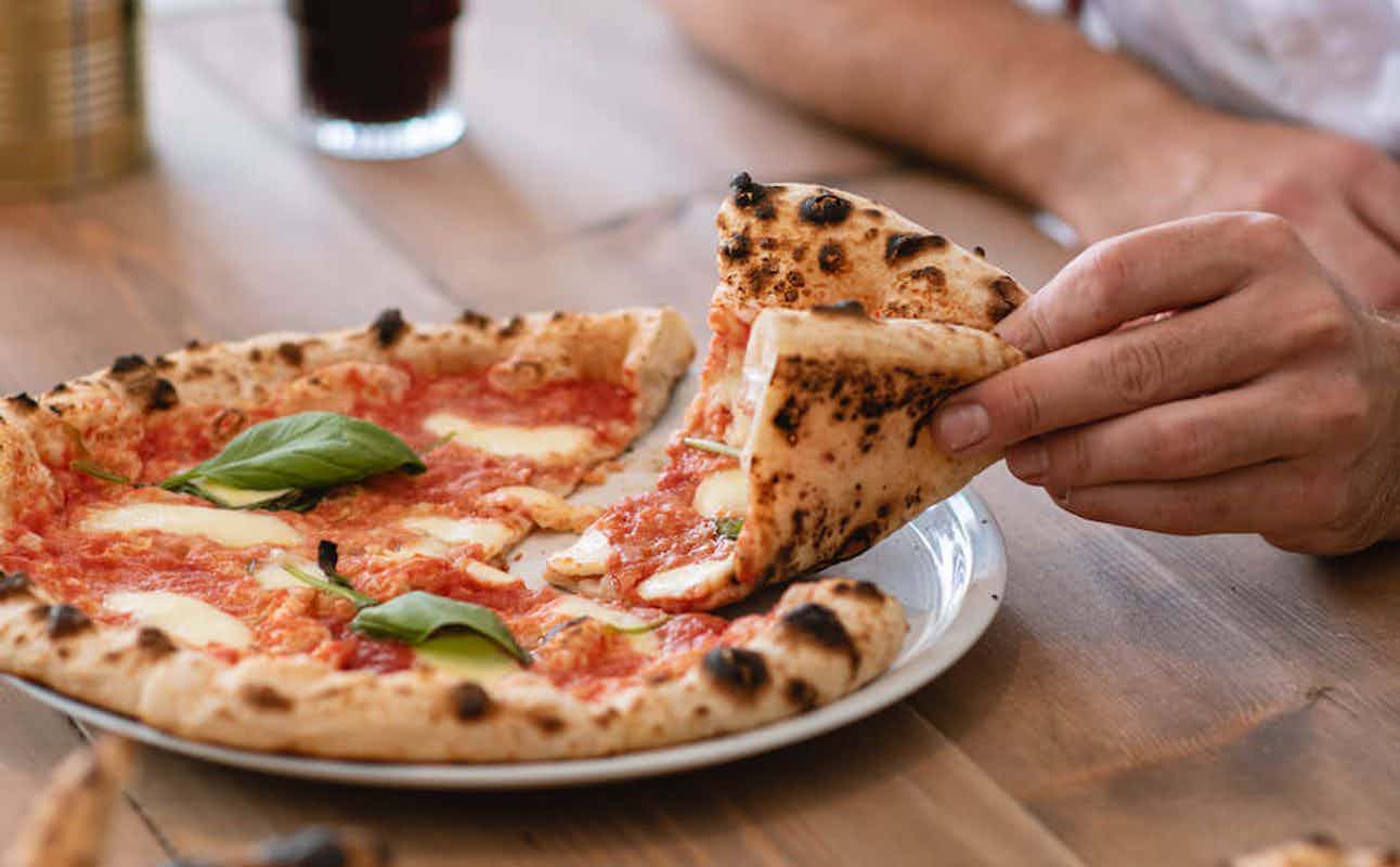 Enjoy Pizza, Vegetarian options, Restaurant, Table service, Indoor & Outdoor Seating, $$$, Families and Groups cuisine at Base Face Pizza in Putney, London