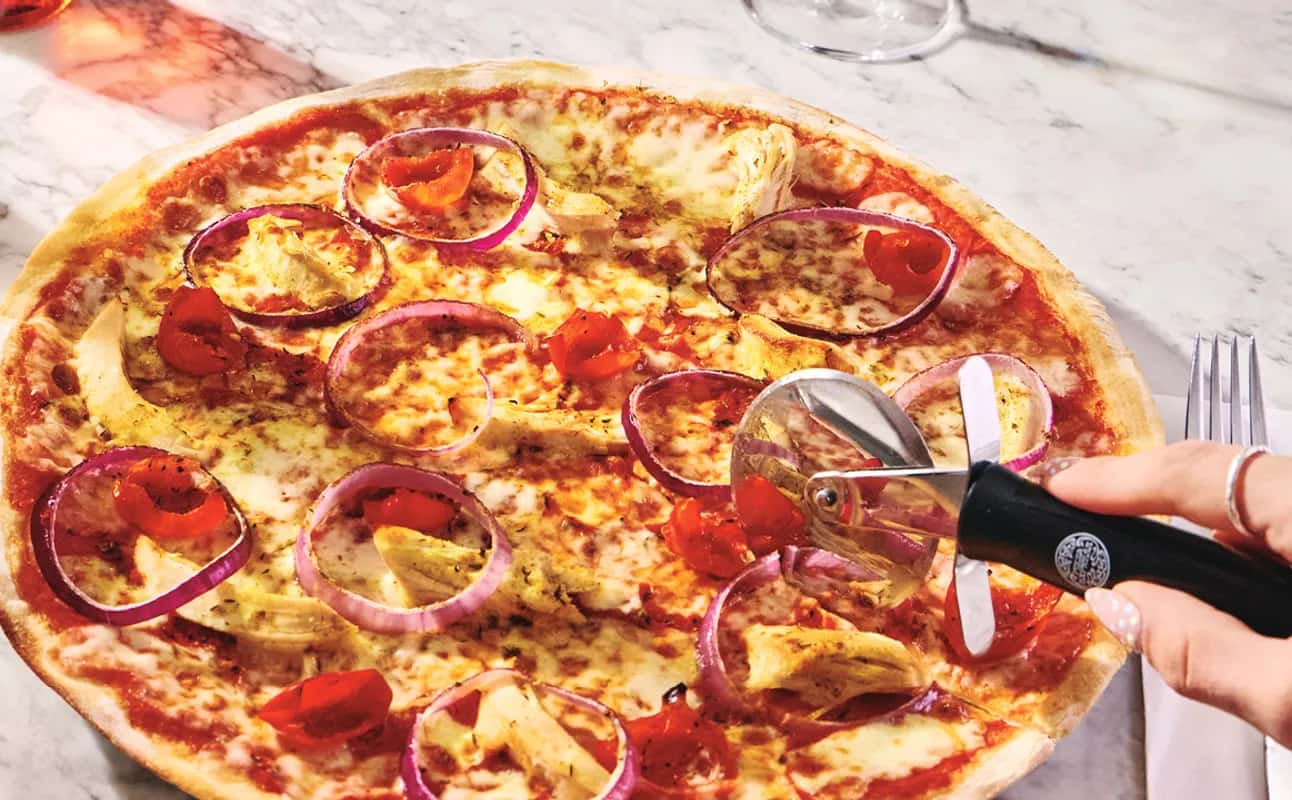 Enjoy Pizza, Casual dining, Italian, Gluten Free options, Vegan options, Vegetarian options, Dairy free options, Restaurant, Free wifi, Wheelchair accessible, Table service, Indoor & outdoor seating, Highchairs available, $$, Groups, Families and Date night cuisine at PizzaExpress Southgate Shopping Centre in Bath City Centre, Bath