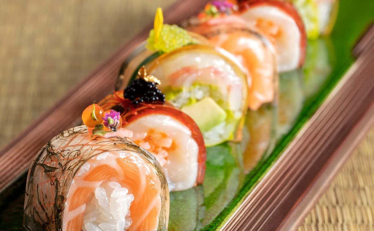 Enjoy Japanese, Gluten Free Options, Vegan Options, Vegetarian options, Restaurant, Table service, Indoor & Outdoor Seating, $$$ and Groups cuisine at Shiro Sushi in Liverpool Street, London