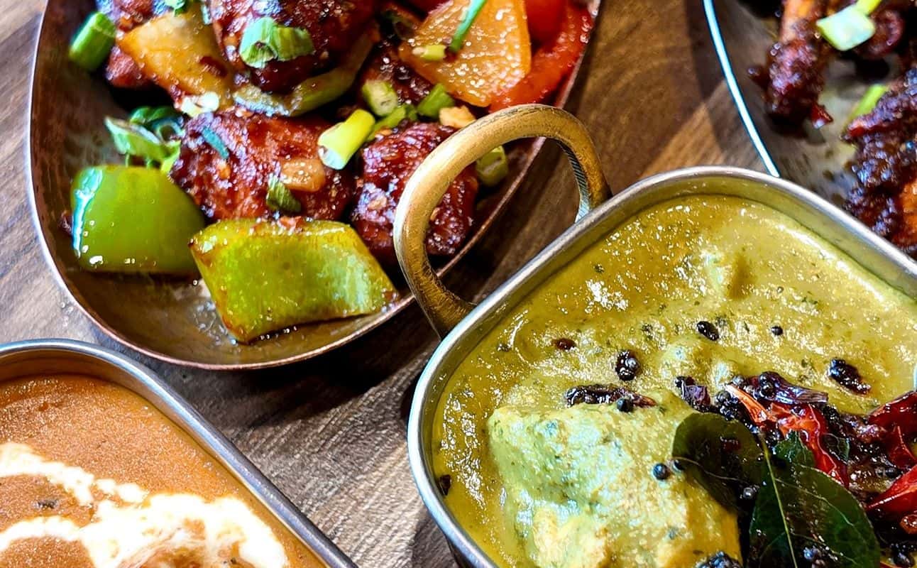 Enjoy Indian, Sri Lankan, Asian, Gluten Free options, Dairy free options, Vegetarian options, Vegan options, Restaurant, Street parking, Table service, $$, Wine bar and Groups cuisine at Chennai's Marina - Inverleith in Inverleith, Edinburgh