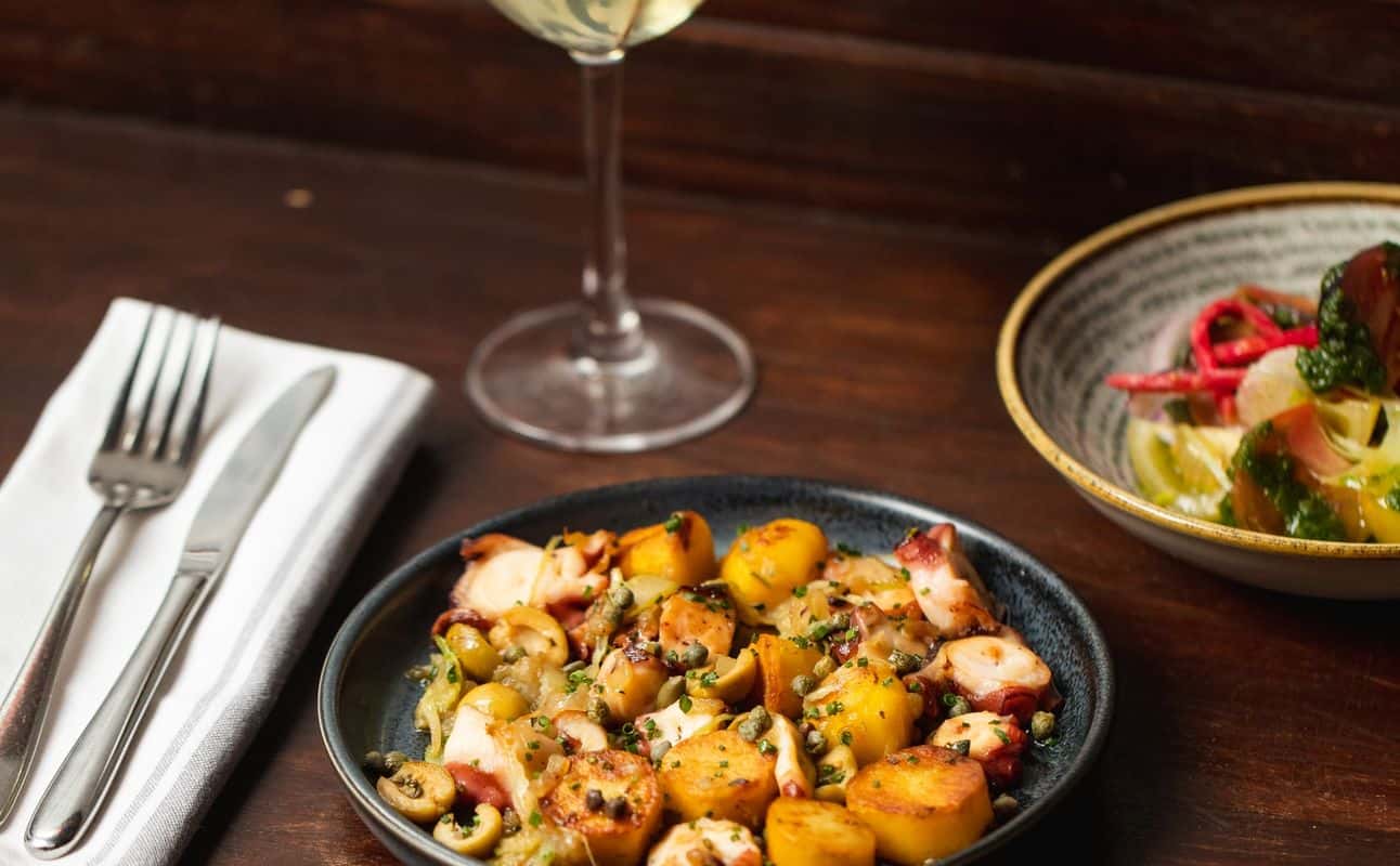 Enjoy Spanish, Small plates, Vegan options, Vegetarian options, Restaurant, Late night, Private dining, Wheelchair accessible, Indoor & outdoor seating, Free wifi, $$, Special occasion, Groups and Date night cuisine at Camino Shoreditch in Shoreditch, London