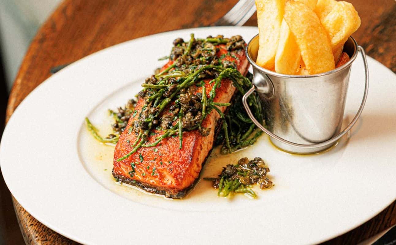 Enjoy British, European, Vegetarian options, Vegan options, Restaurant, Dog friendly, Free wifi, Private dining, Table service, Wheelchair accessible, $$$, Families and Groups cuisine at 108 Brasserie in Marylebone, London