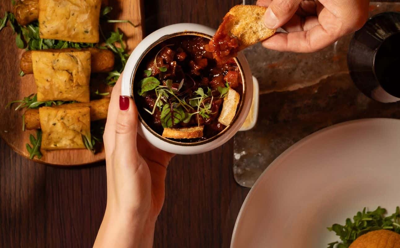 Enjoy Steakhouse, Italian, Vegetarian options, Restaurant, Private dining, $$, Groups, Families and Business meetings cuisine at Bricco e Bacco in Fitzrovia, London