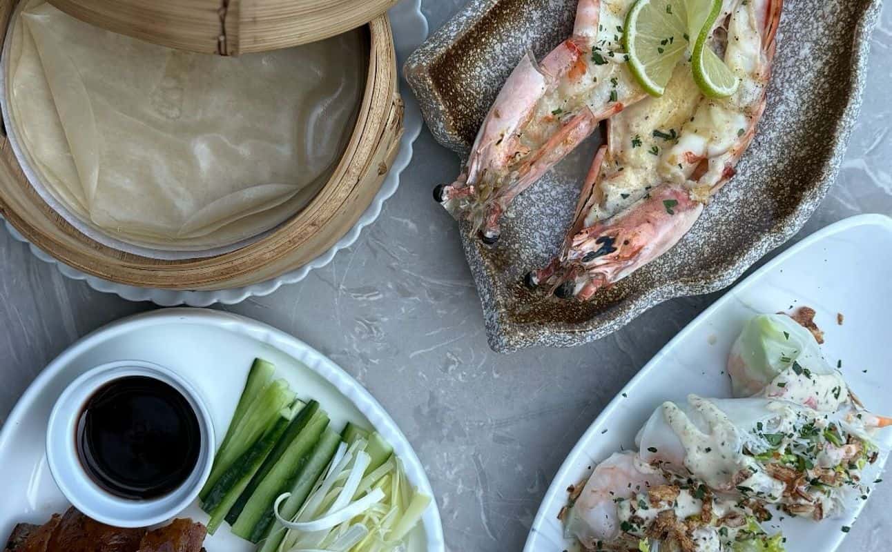 Enjoy Asian, Vegetarian options, Vegan options, Gluten Free options, Restaurant, Private dining, Wheelchair accessible, Waterfront, Table service, Street parking, Non-smoking, Highchairs available, Free wifi, $$, Date night, Special occasion and Live music cuisine at Blue Jasmine Wine & Tapasía in Ocean Village, Southampton